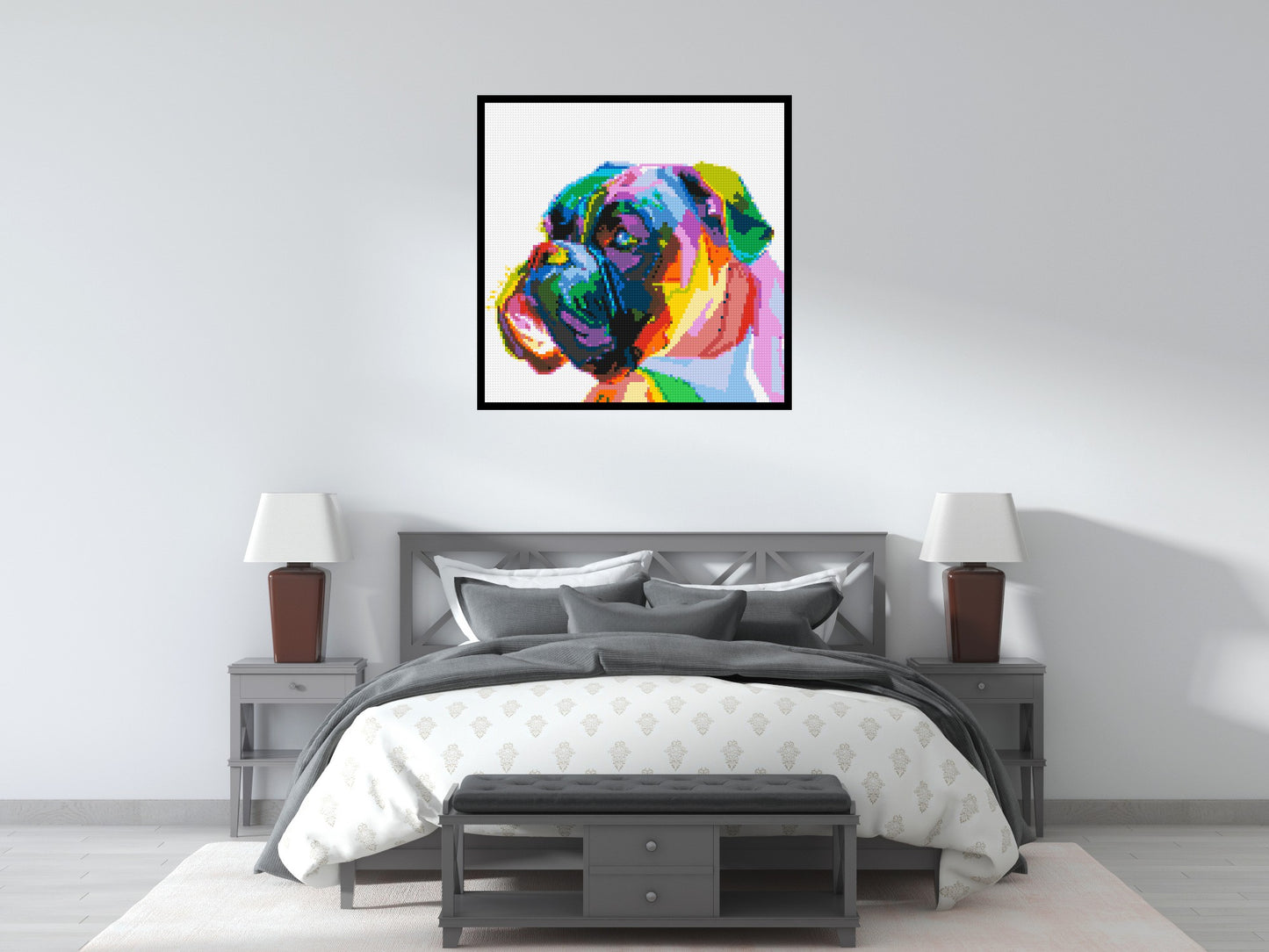 Boxer Colourful Pop Art - Brick Art Mosaic Kit 5x5 large