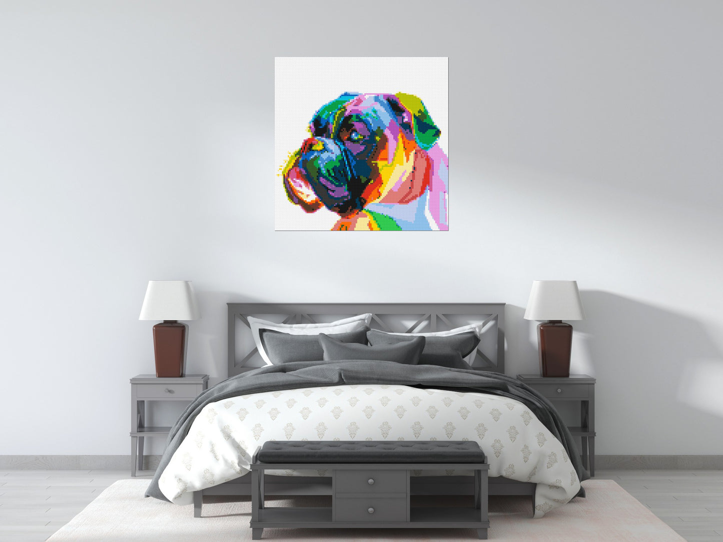 Boxer Colourful Pop Art - Brick Art Mosaic Kit 5x5 large