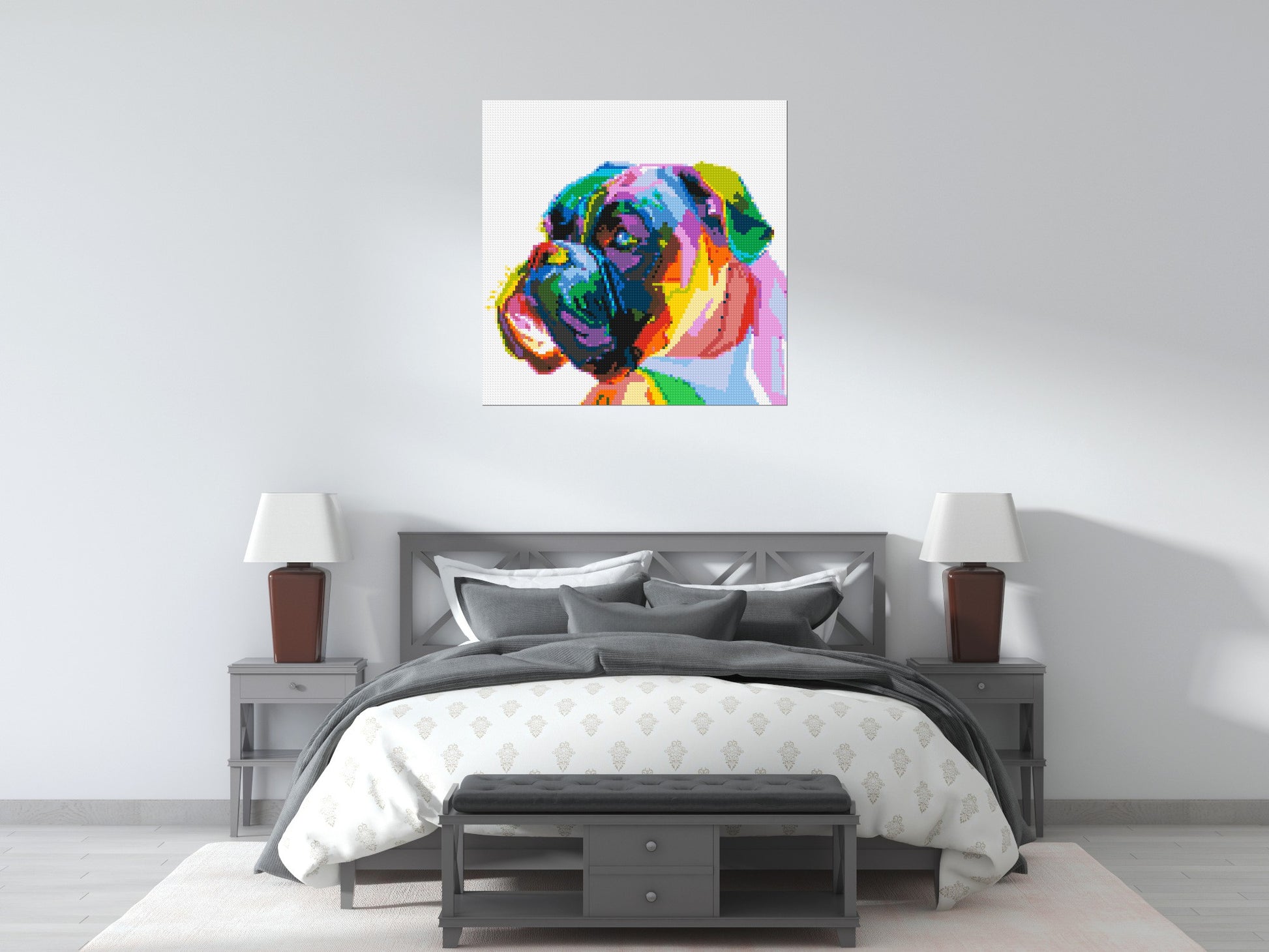Boxer Colourful Pop Art - Brick Art Mosaic Kit 5x5 scene