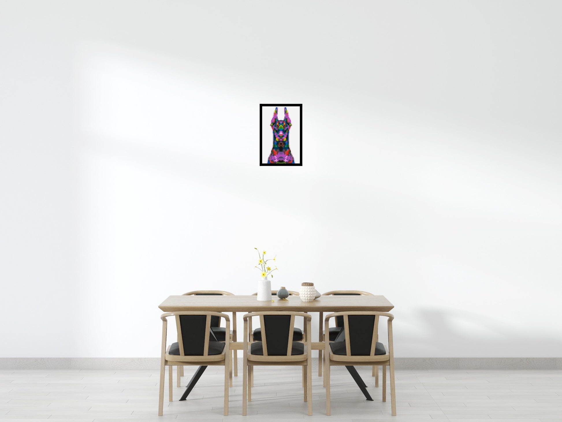 Doberman Colourful Pop Art - Brick Art Mosaic Kit 2x3 scene with frame