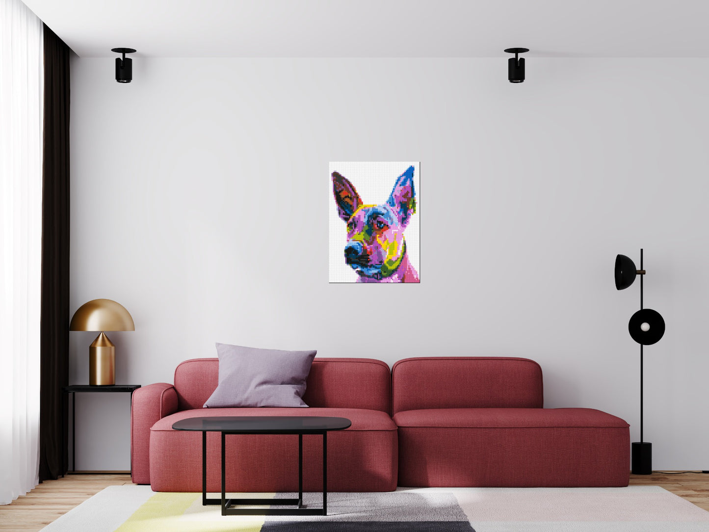 Belgian Malinois Colourful Pop Art - Brick Art Mosaic Kit 3x4 large