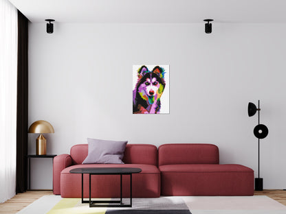 Husky Colourful Pop Art - Brick Art Mosaic Kit 3x4 large