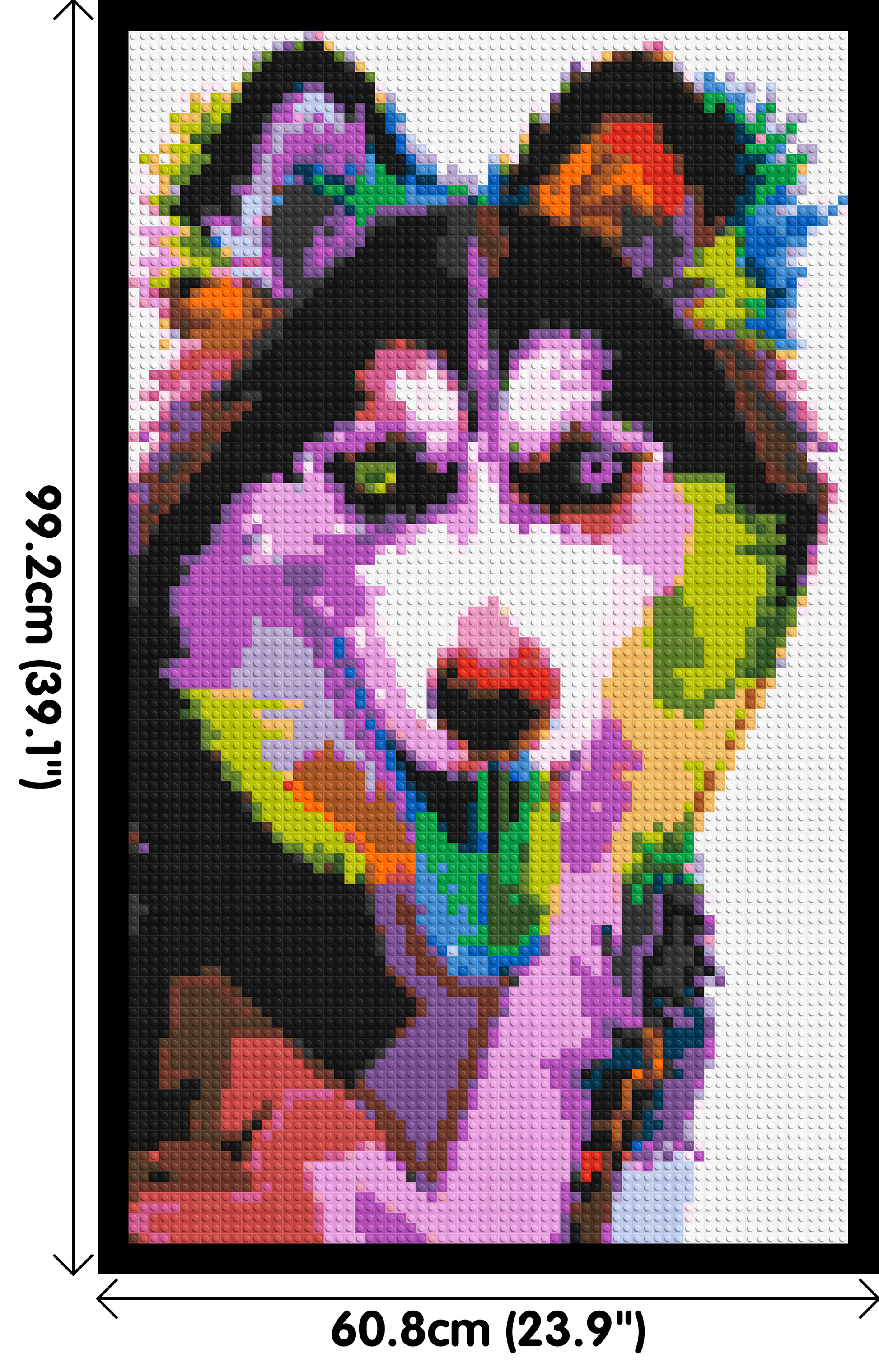 Husky Colourful Pop Art - Brick Art Mosaic Kit 3x5 dimensions with frame