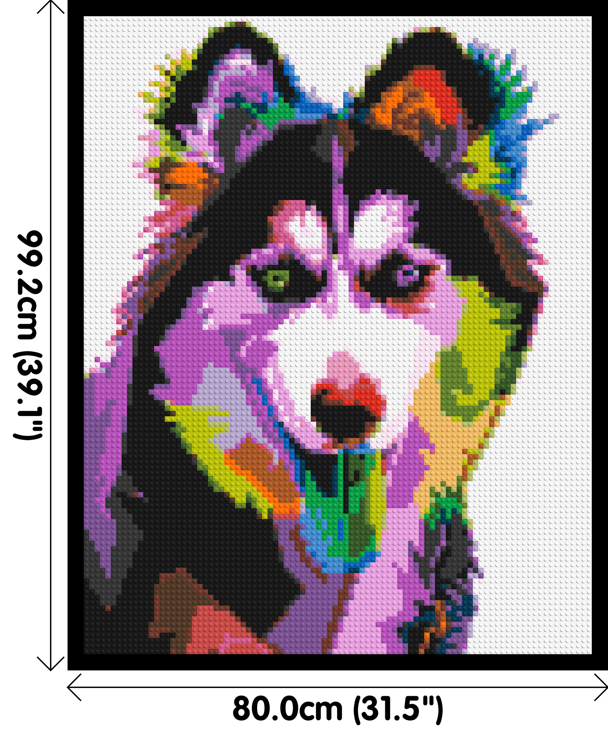 Husky Colourful Pop Art - Brick Art Mosaic Kit 4x5 dimensions with frame