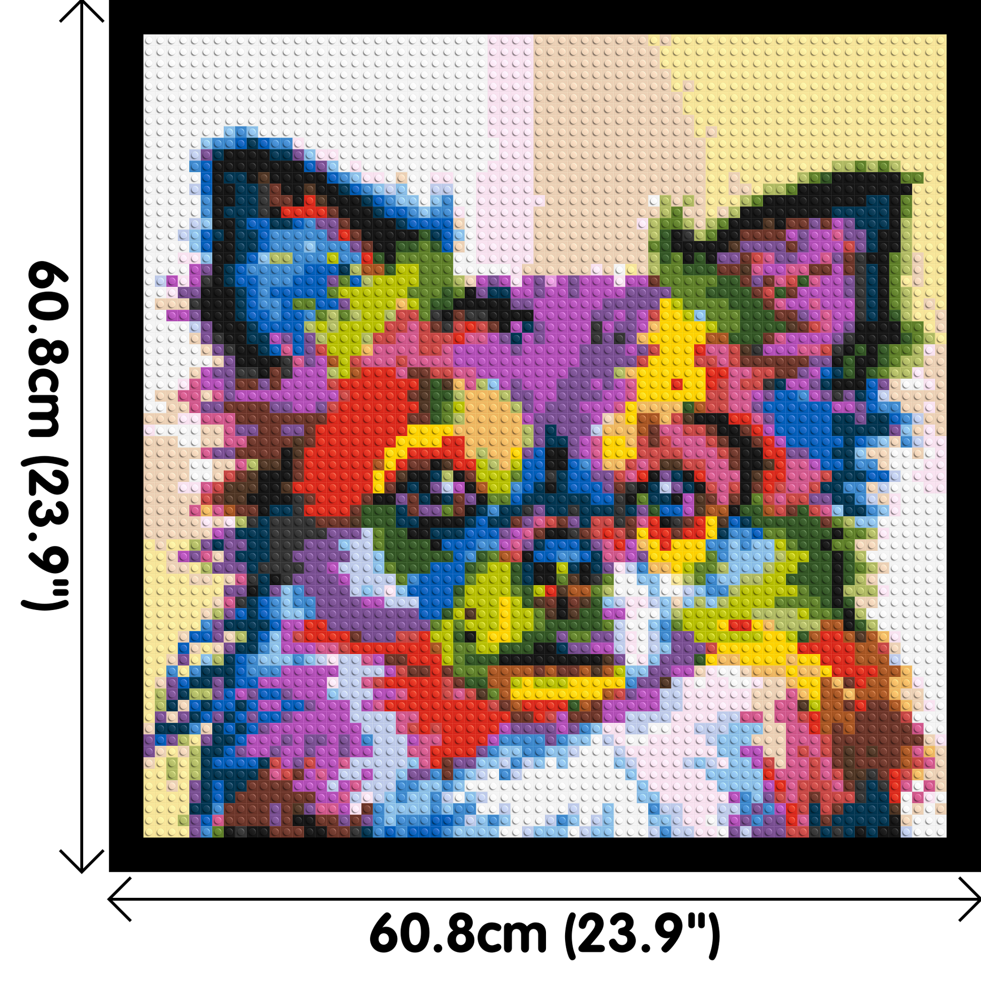 Chihuahua Colourful Pop Art - Brick Art Mosaic Kit 3x3 dimensions with frame