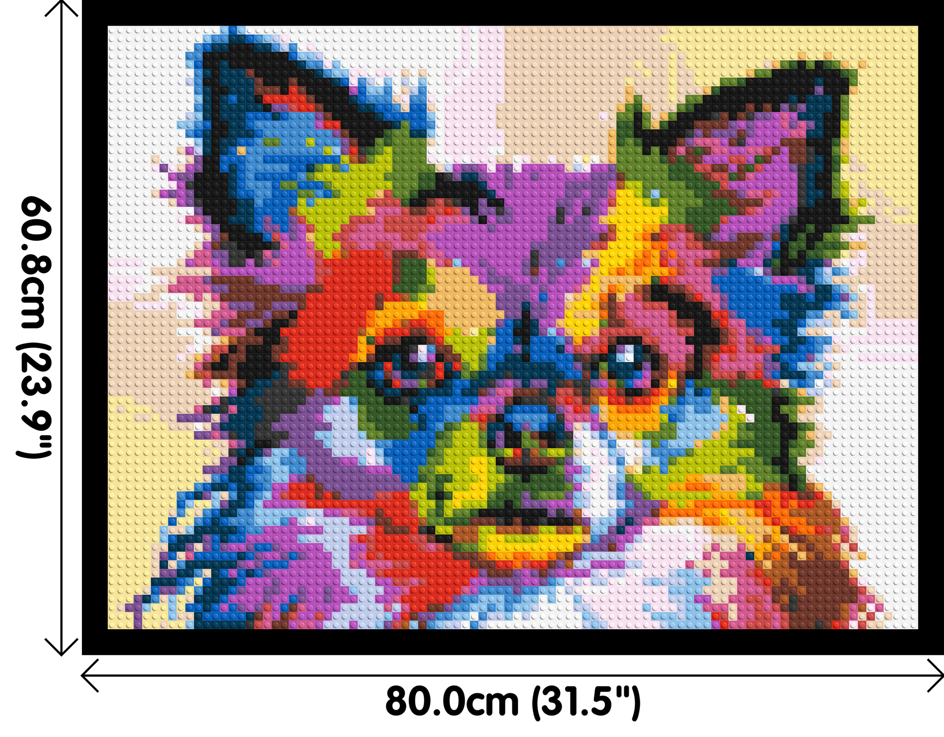 Chihuahua Colourful Pop Art - Brick Art Mosaic Kit 4x3 dimensions with frame