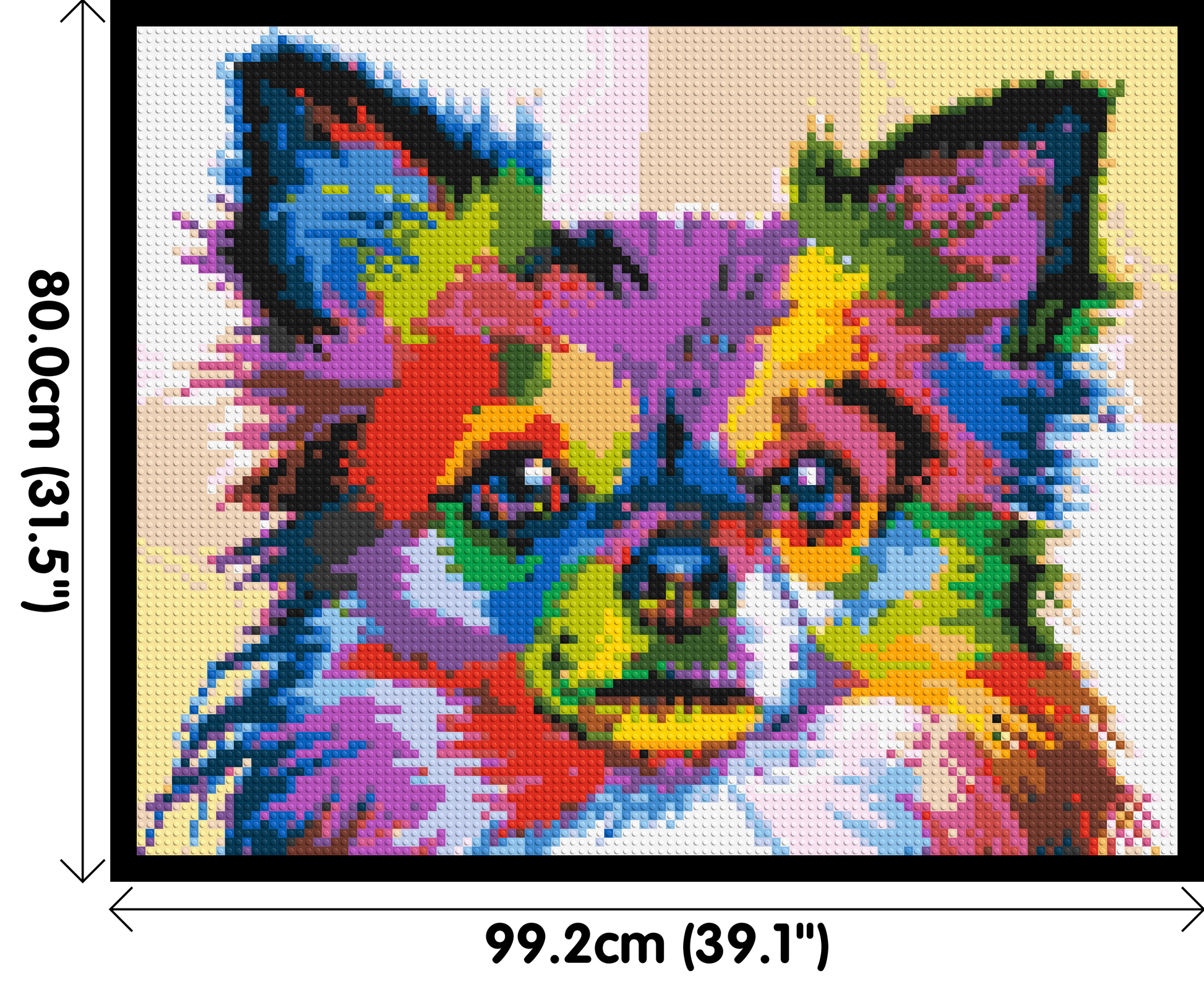 Chihuahua Colourful Pop Art - Brick Art Mosaic Kit 5x4 dimensions with frame