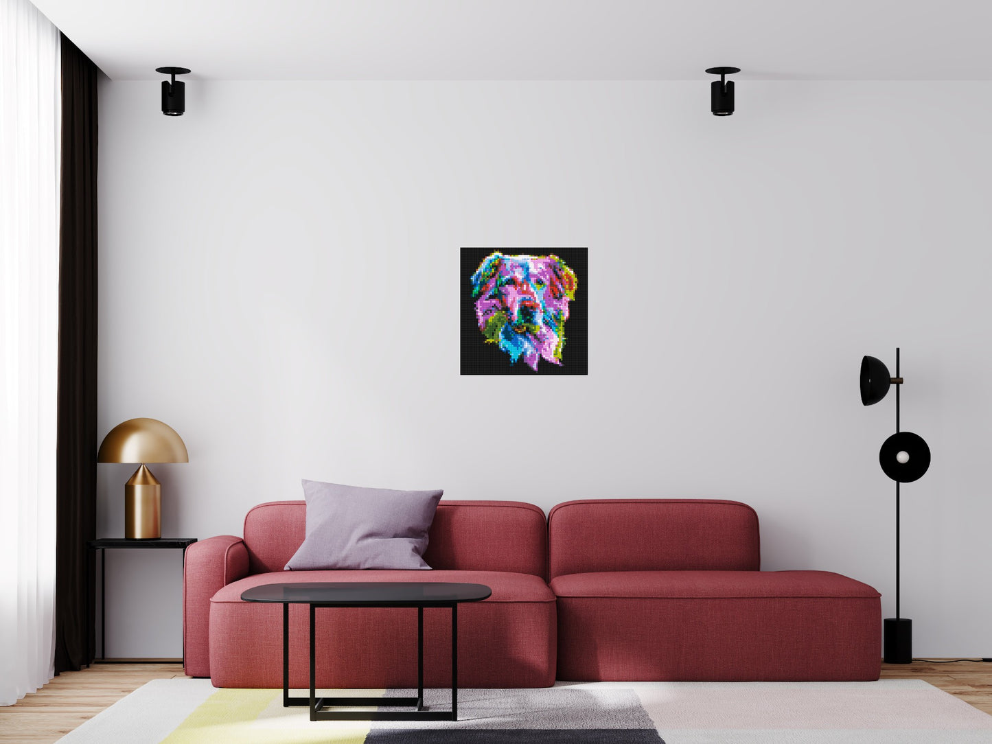 Golden Retriever Colourful Pop Art - Brick Art Mosaic Kit 3x3 large