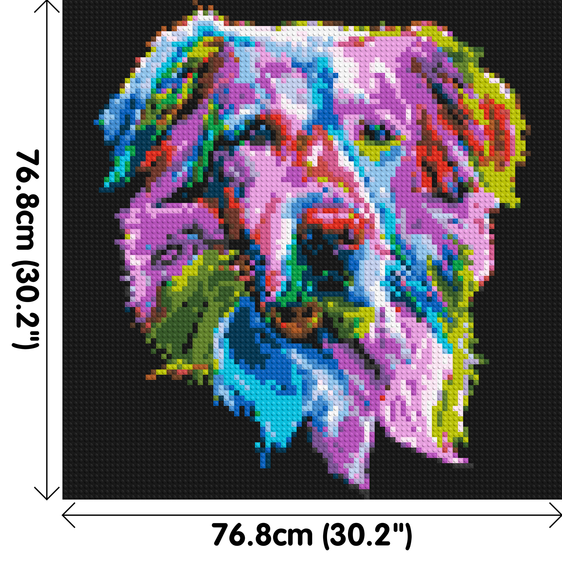 Golden Retriever Colourful Pop Art - Brick Art Mosaic Kit 4x4 dimensions