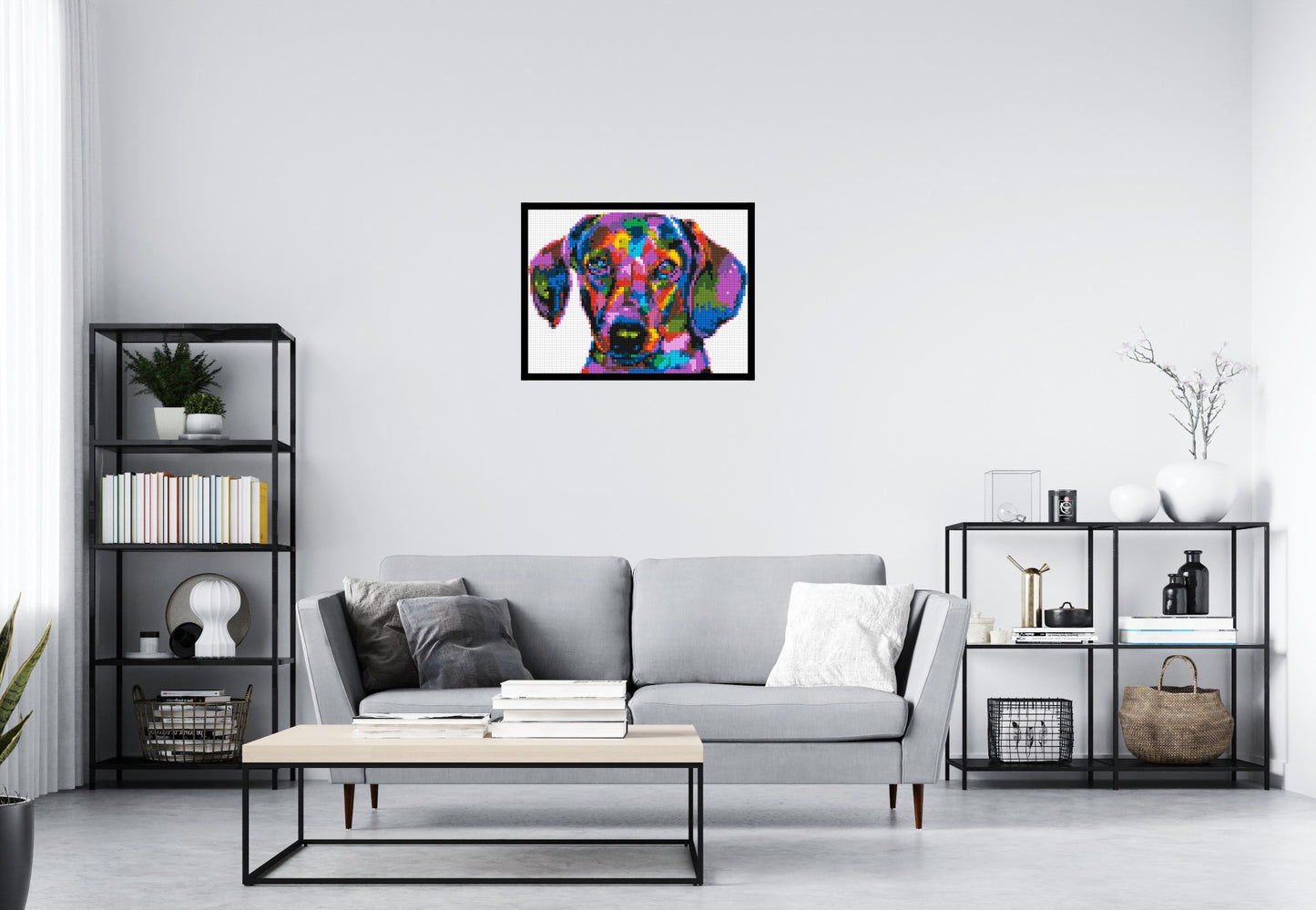 Dachshund Colourful Pop Art - Brick Art Mosaic Kit 4x3 large