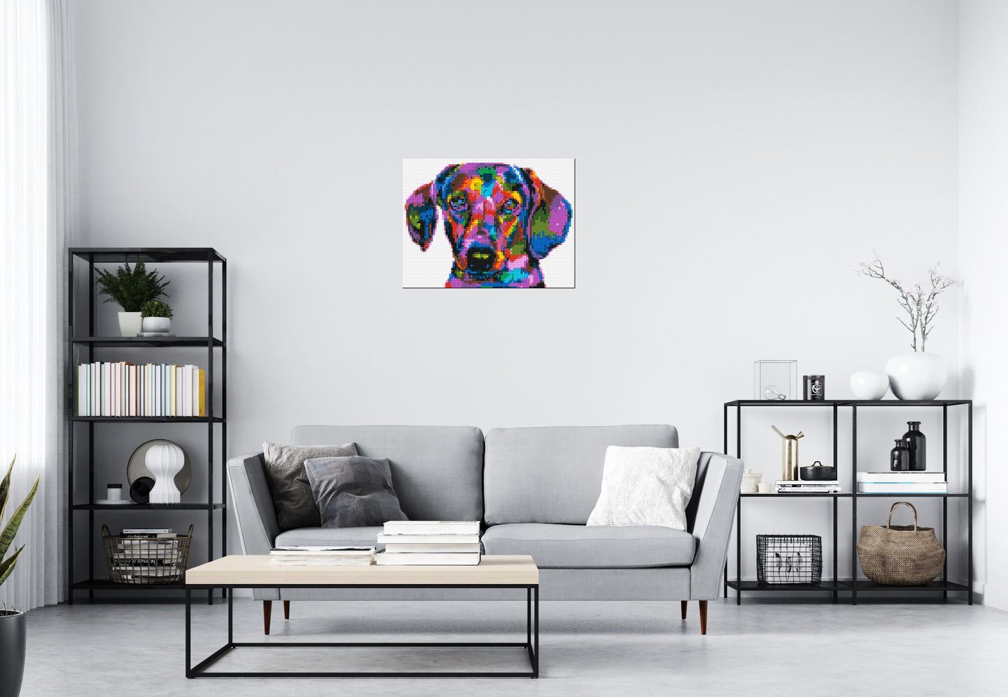 Dachshund Colourful Pop Art - Brick Art Mosaic Kit 4x3 large