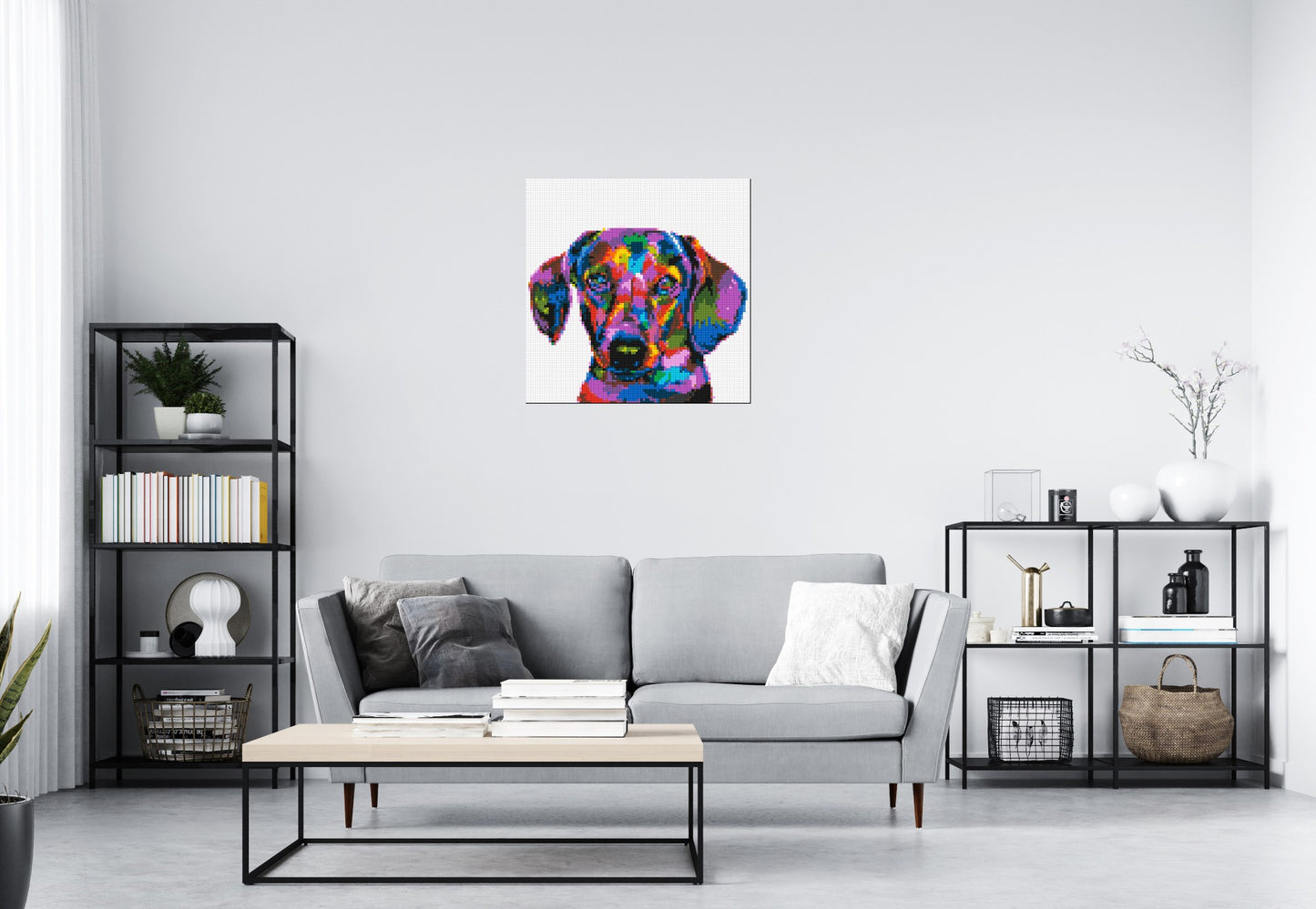 Dachshund Colourful Pop Art - Brick Art Mosaic Kit 4x4 large