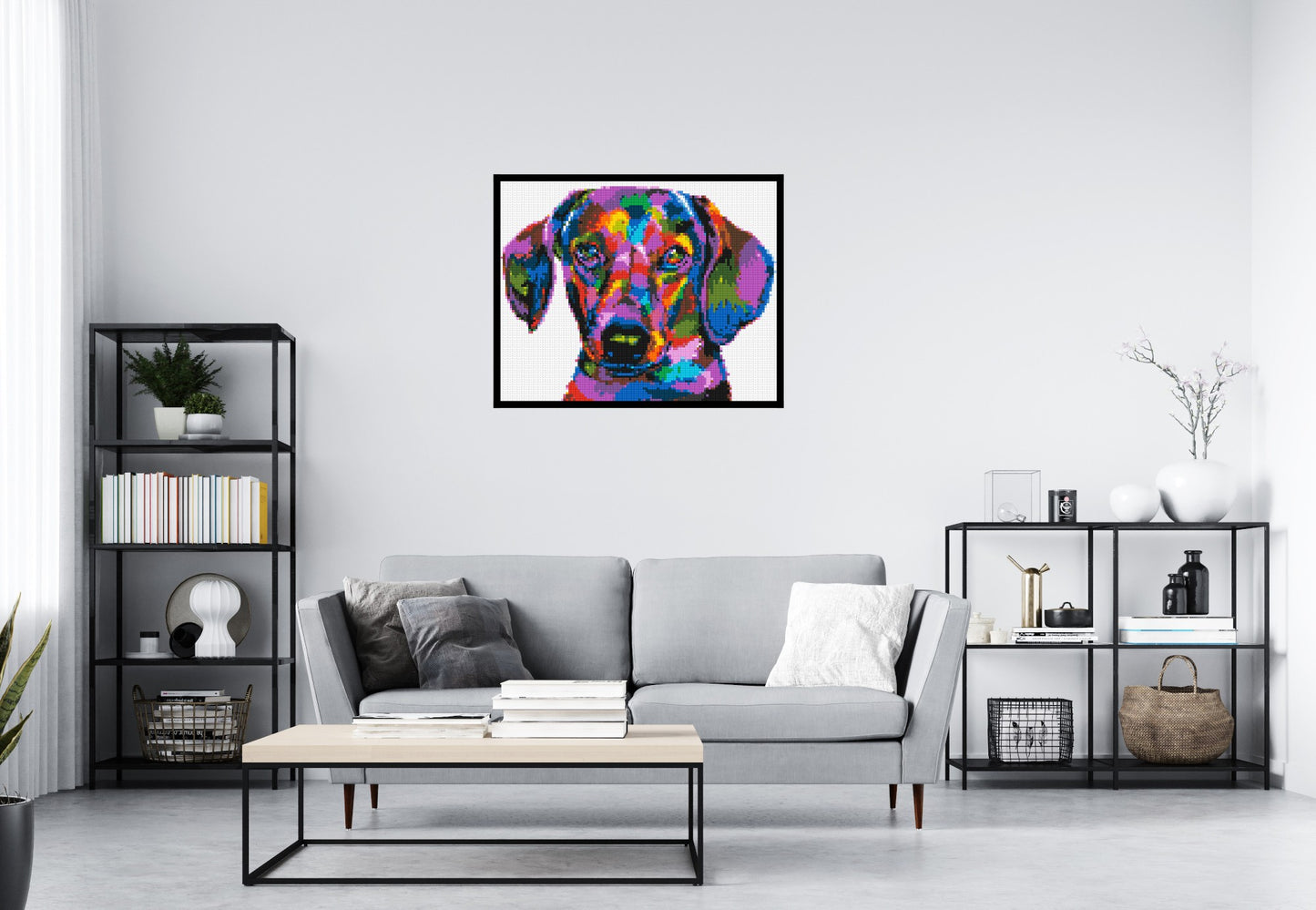 Dachshund Colourful Pop Art - Brick Art Mosaic Kit 5x4 large