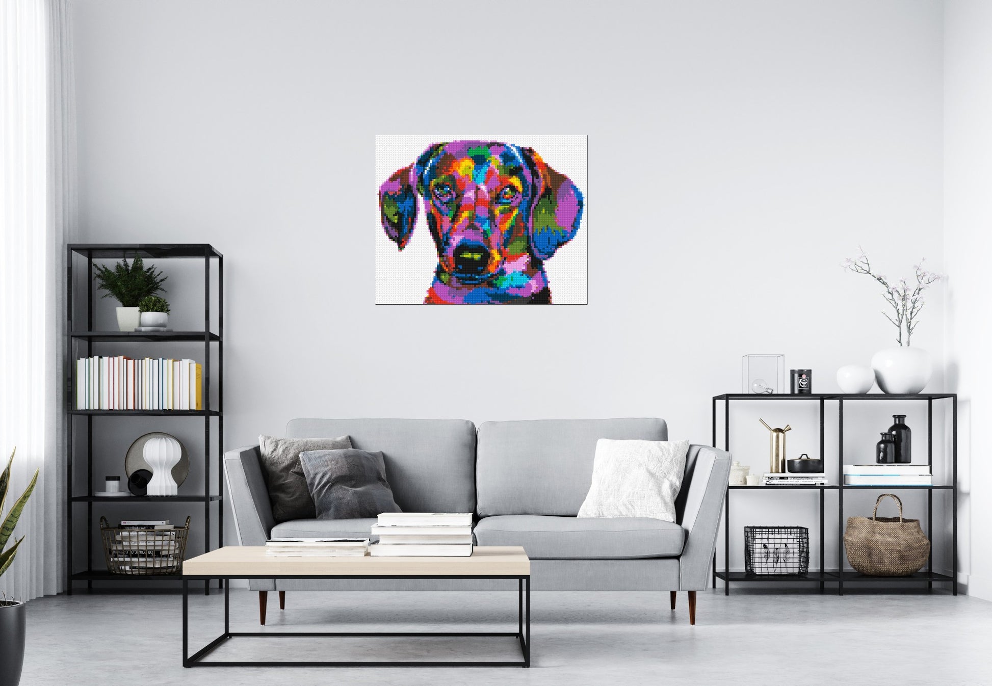 Dachshund Colourful Pop Art - Brick Art Mosaic Kit 5x4 scene