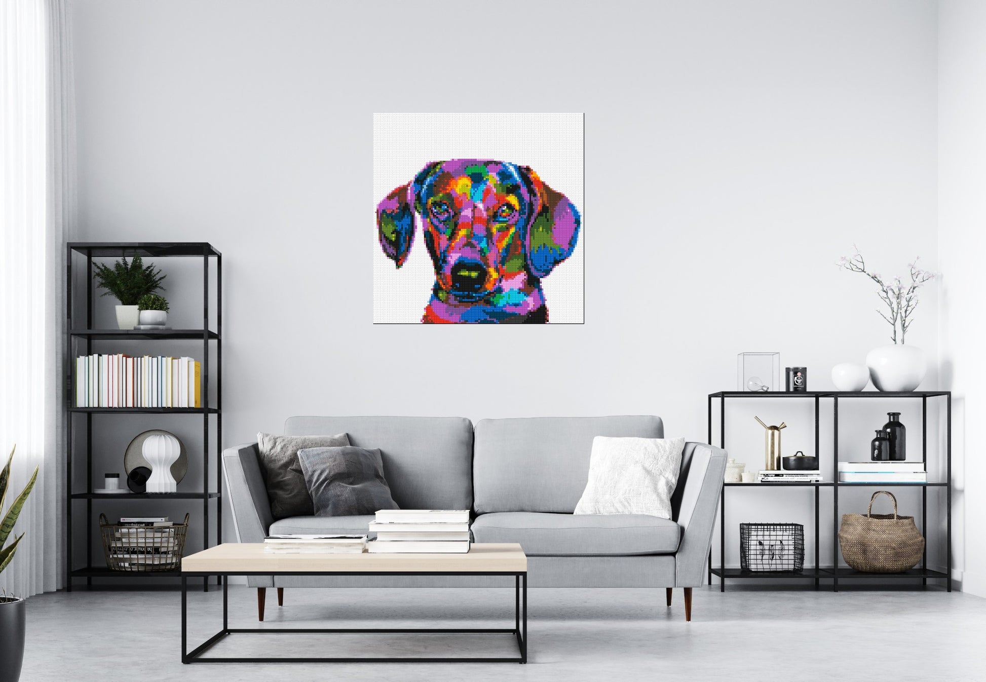 Dachshund Colourful Pop Art - Brick Art Mosaic Kit 5x5 scene