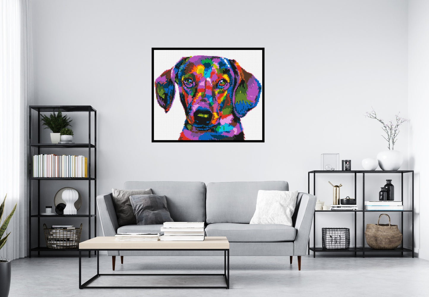 Dachshund Colourful Pop Art - Brick Art Mosaic Kit 6x5 large