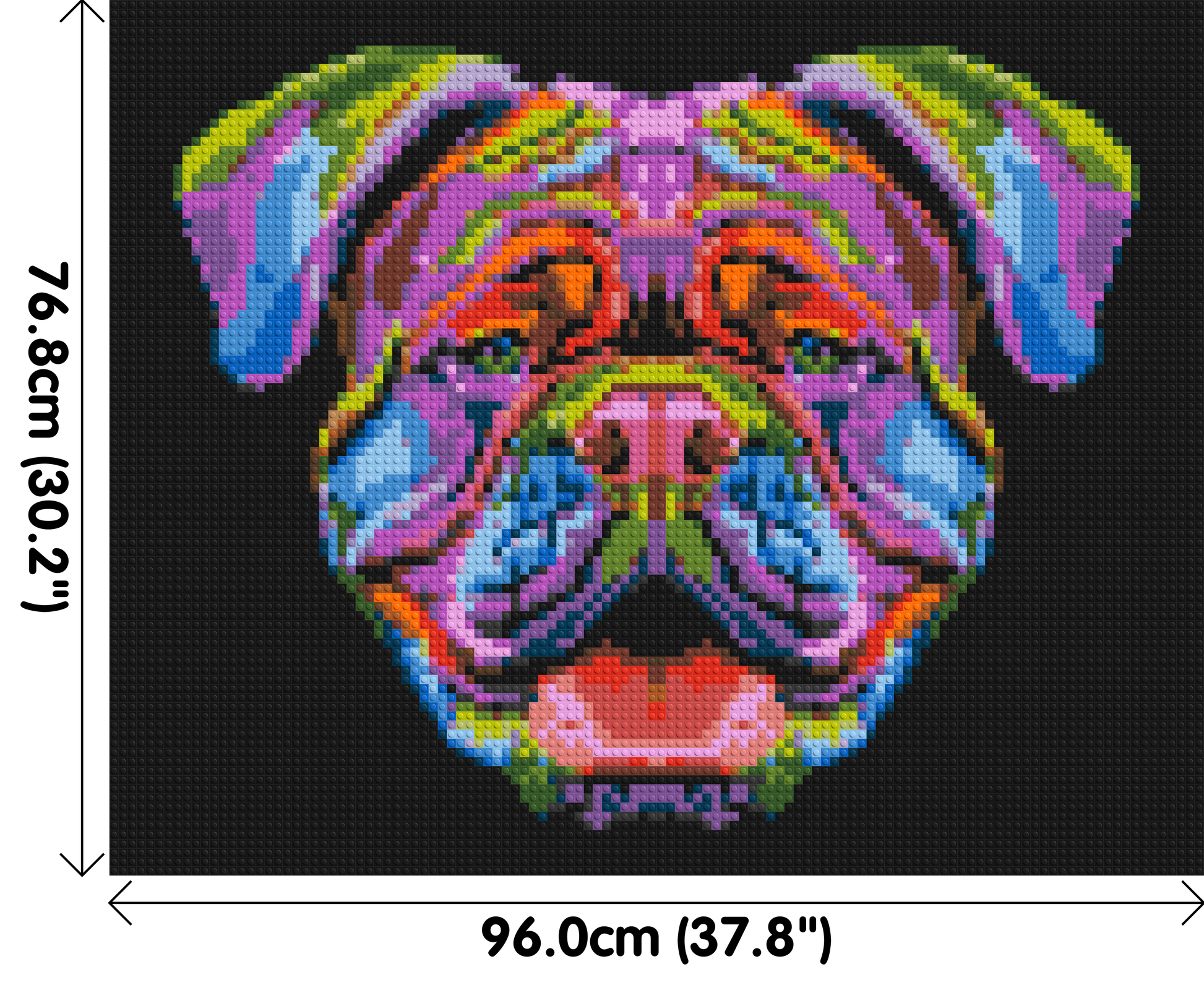 British Bulldog Colourful Pop Art - Brick Art Mosaic Kit 5x4 dimensions