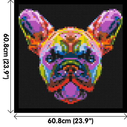 French Bulldog Colourful Pop Art - Brick Art Mosaic Kit 3x3 large