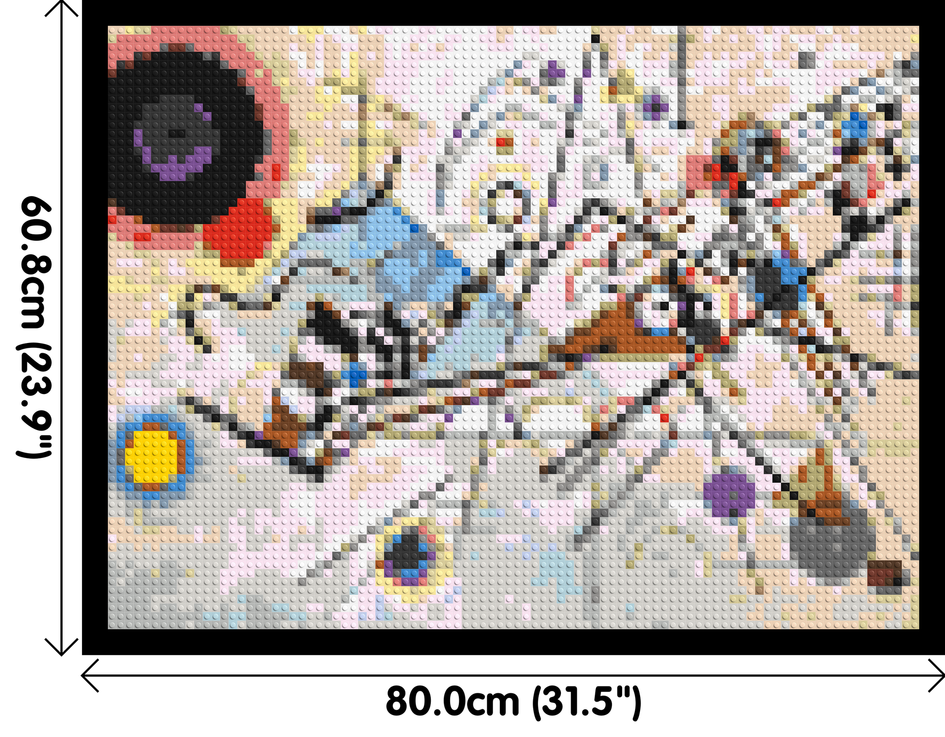 Composition VIII by Wassily Kandinsky - Brick Art Mosaic Kit 4x3 dimensions with frame