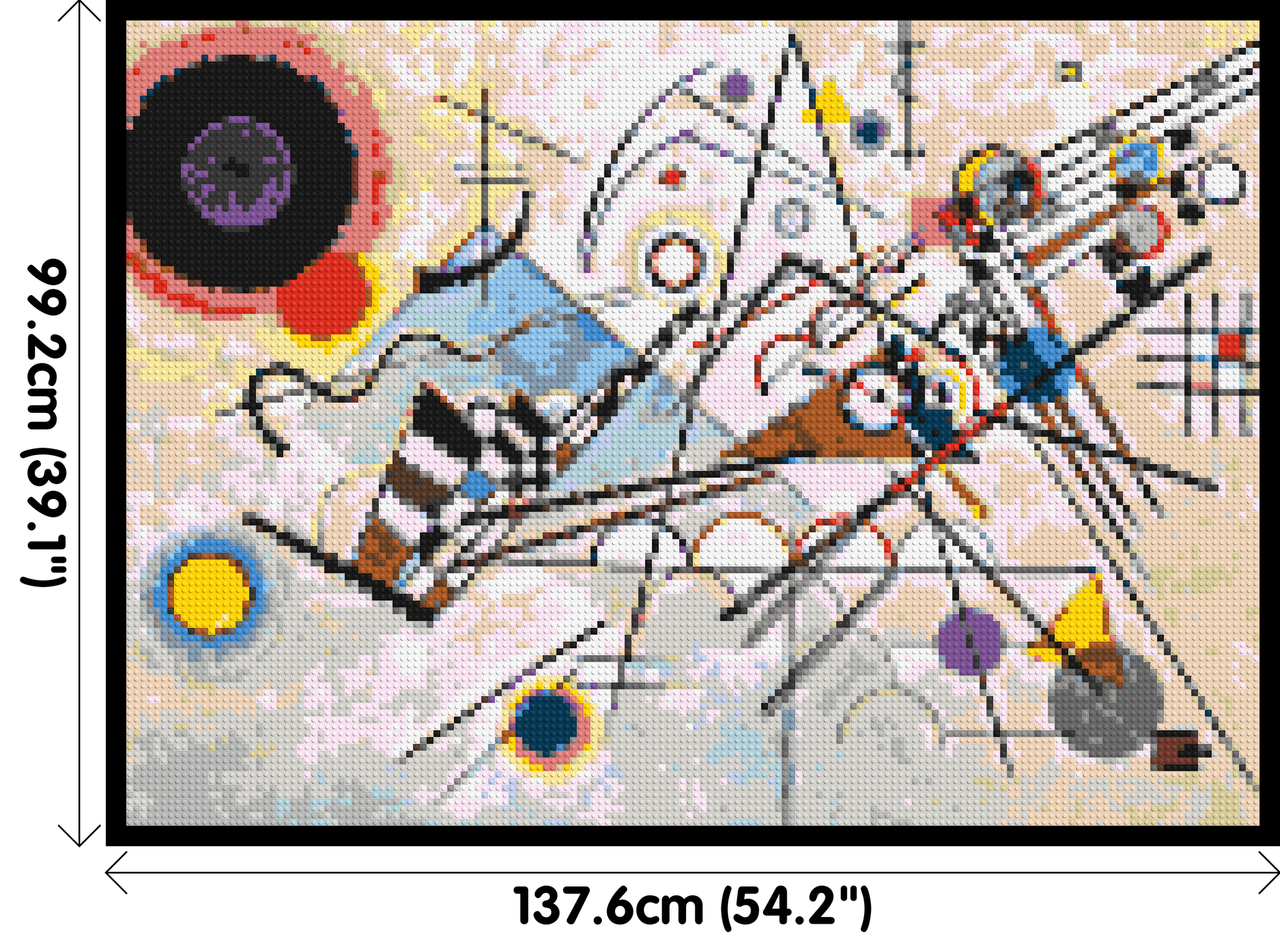 Composition VIII by Wassily Kandinsky - Brick Art Mosaic Kit 7x5 dimensions with frame