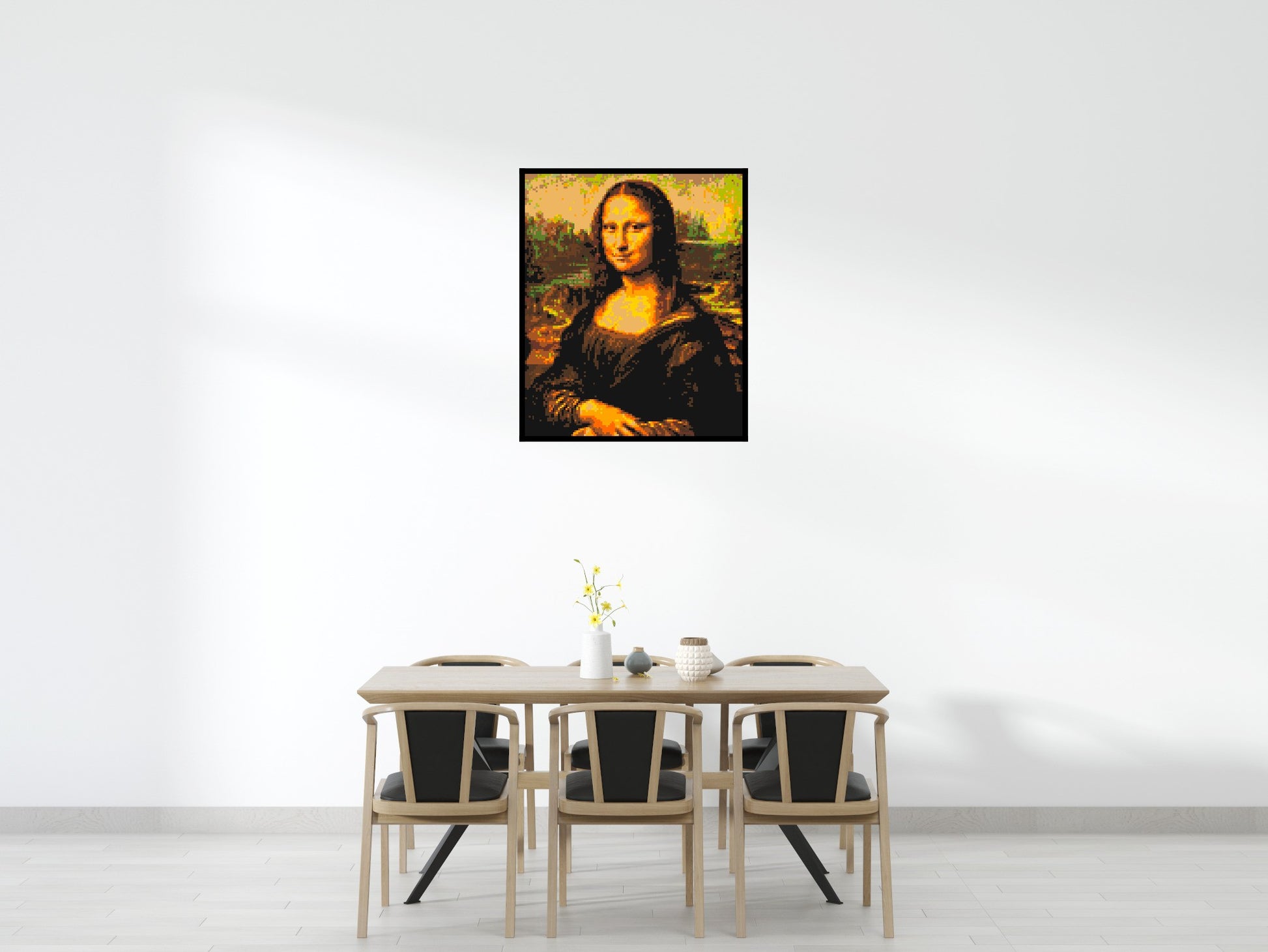 The Mona Lisa by Leonardo Da Vinci - Brick Art Mosaic Kit 5x6 scene with frame
