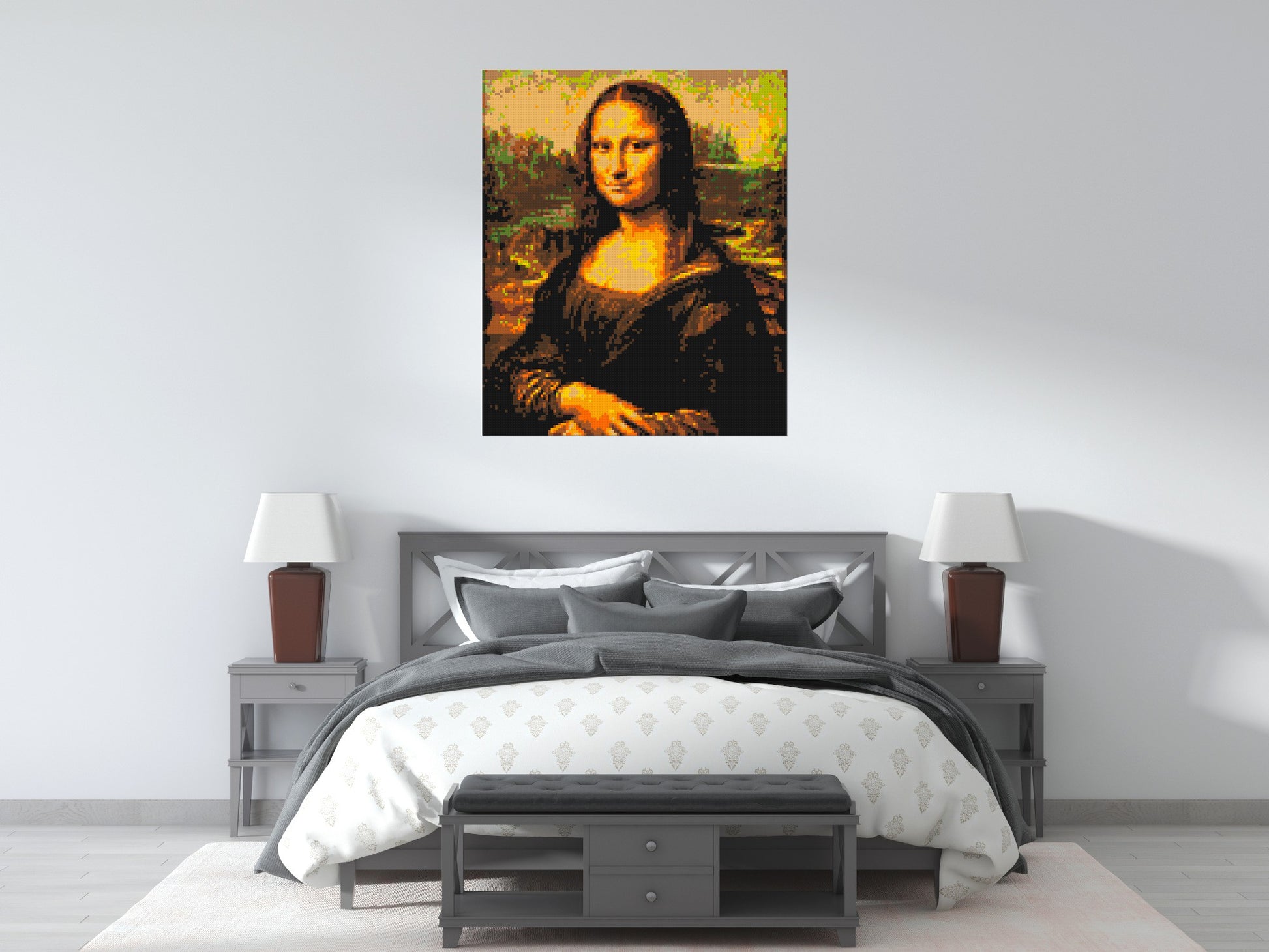 The Mona Lisa by Leonardo Da Vinci - Brick Art Mosaic Kit 5x6 scene