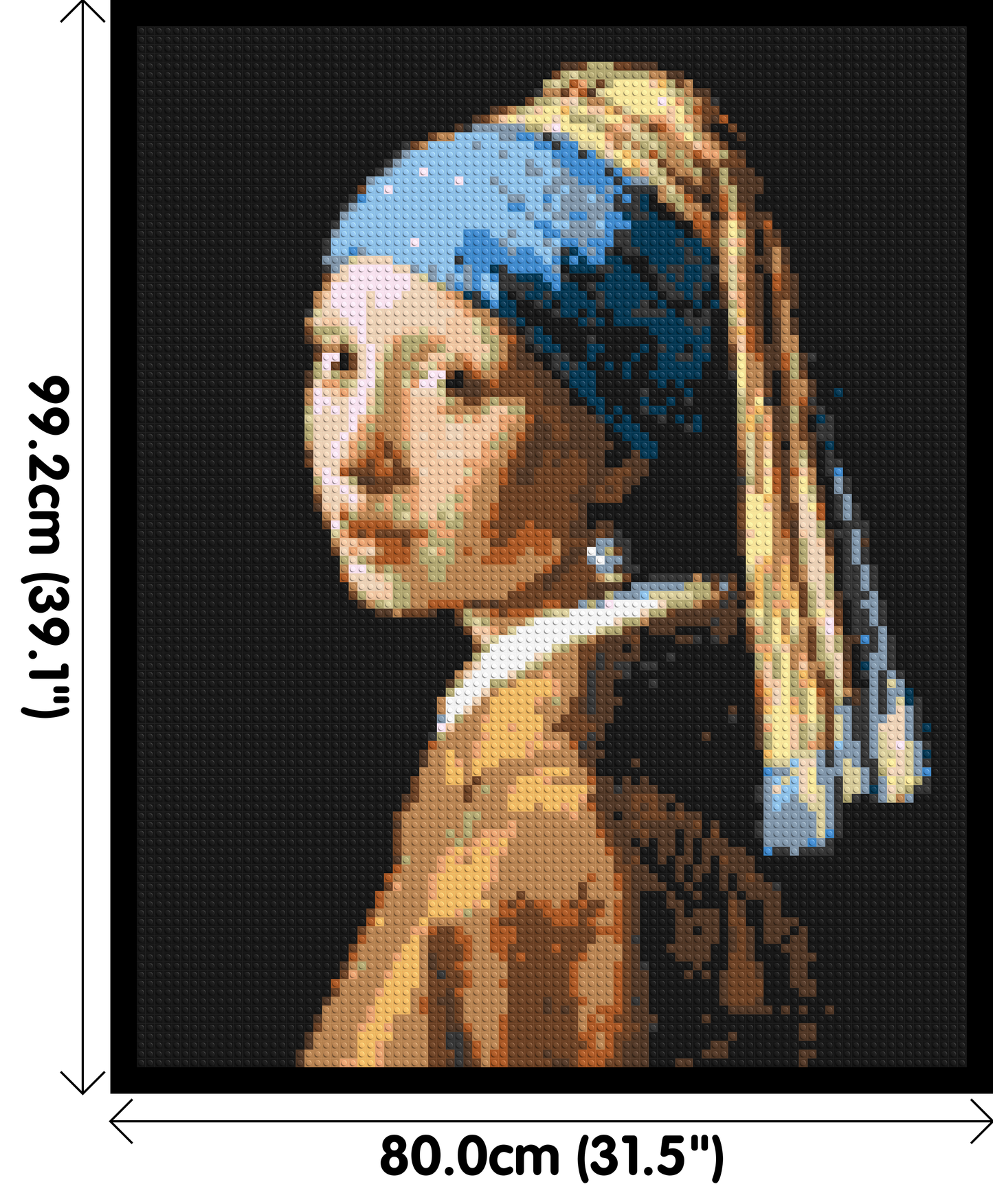 Girl with a Pearl Earring by Johannes Vermeer - Brick Art Mosaic Kit 4x5 large