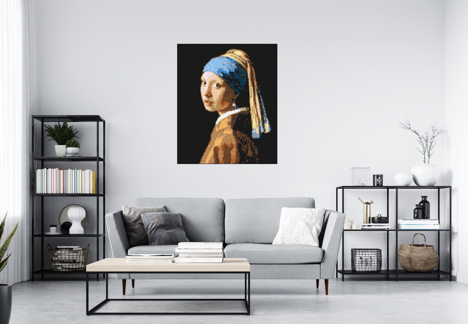 Girl with a Pearl Earring by Johannes Vermeer - Brick Art Mosaic Kit 5x6 scene