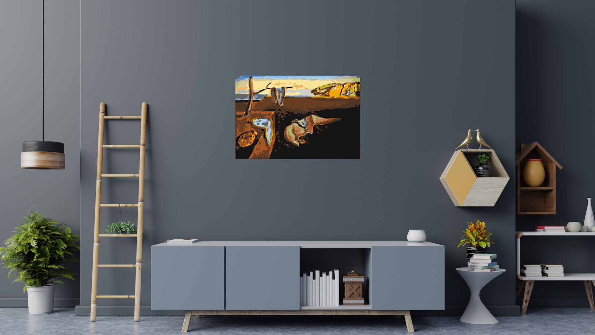 The Persistence of Memory by Salvador Dali - Brick Art Mosaic Kit 6x4 scene