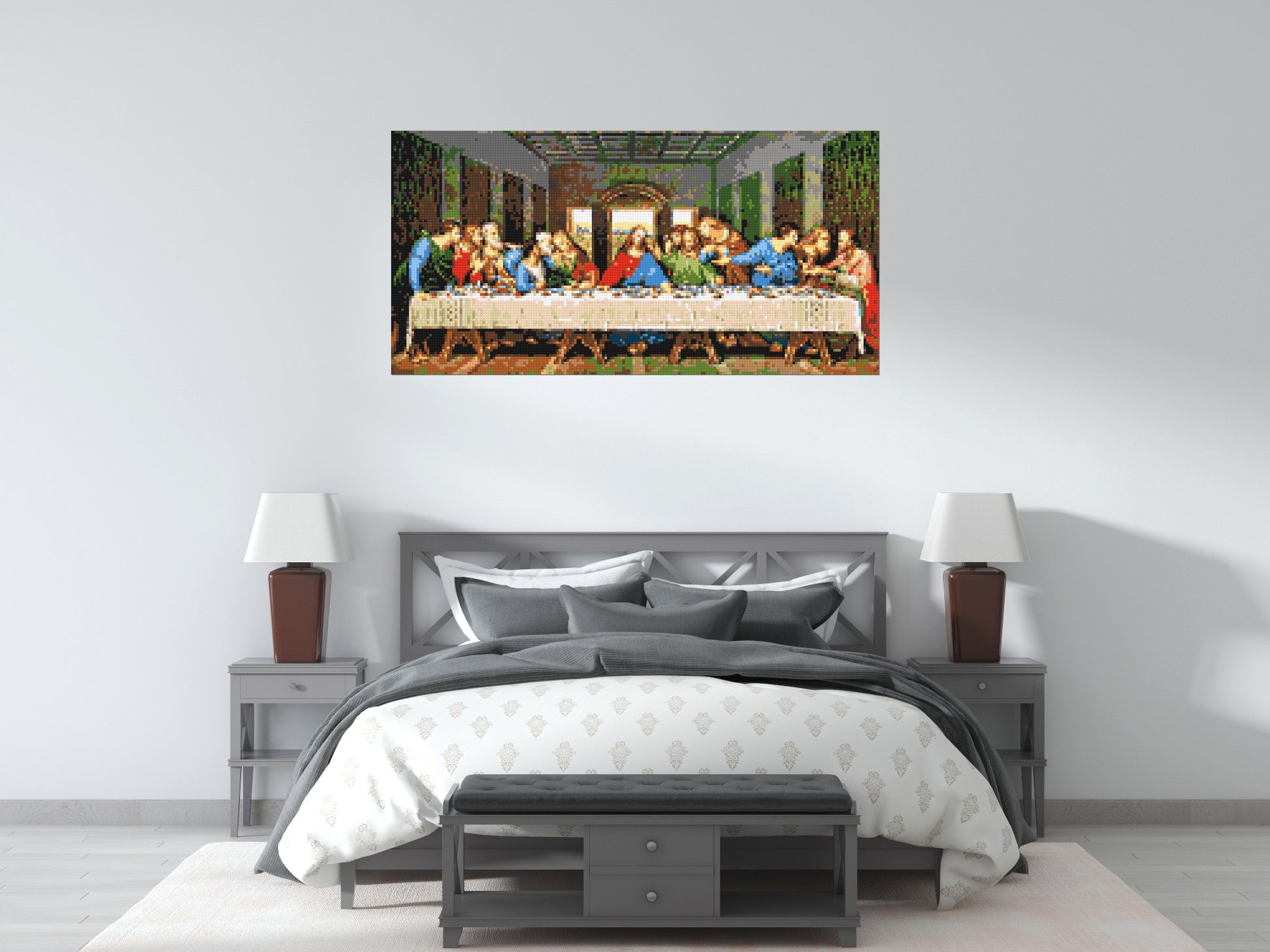 The Last Supper by Leonardo Da Vinci - Brick Art Mosaic Kit 8x4 scene