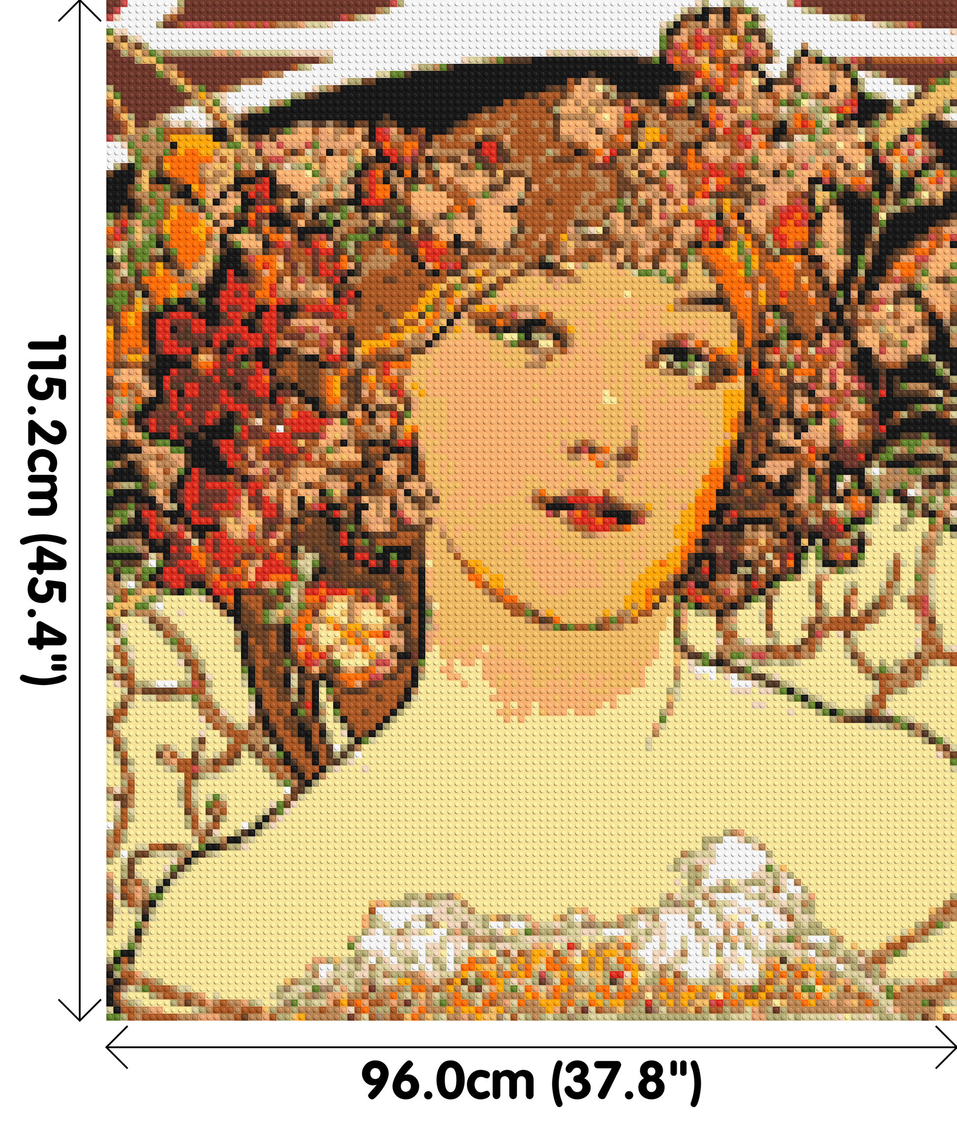 Detail of Reverie by Alphonse Mucha - Brick Art Mosaic Kit 5x6 dimensions