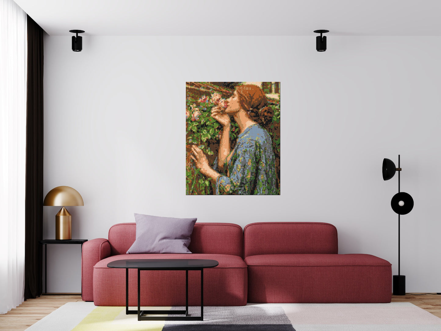 The Soul of The Rose by J. W. Waterhouse - Brick Art Mosaic Kit 5x6 large