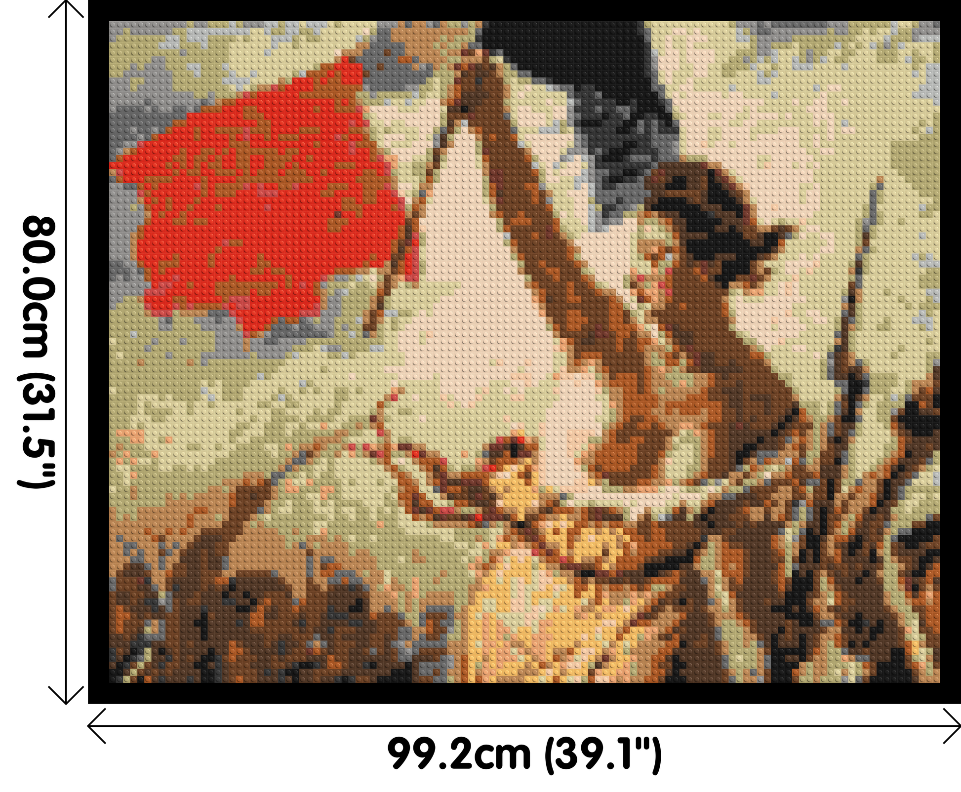 Detail of Liberty Leading The People by Eugène Delacroix  - Brick Art Mosaic Kit 5x4 dimensions with frame