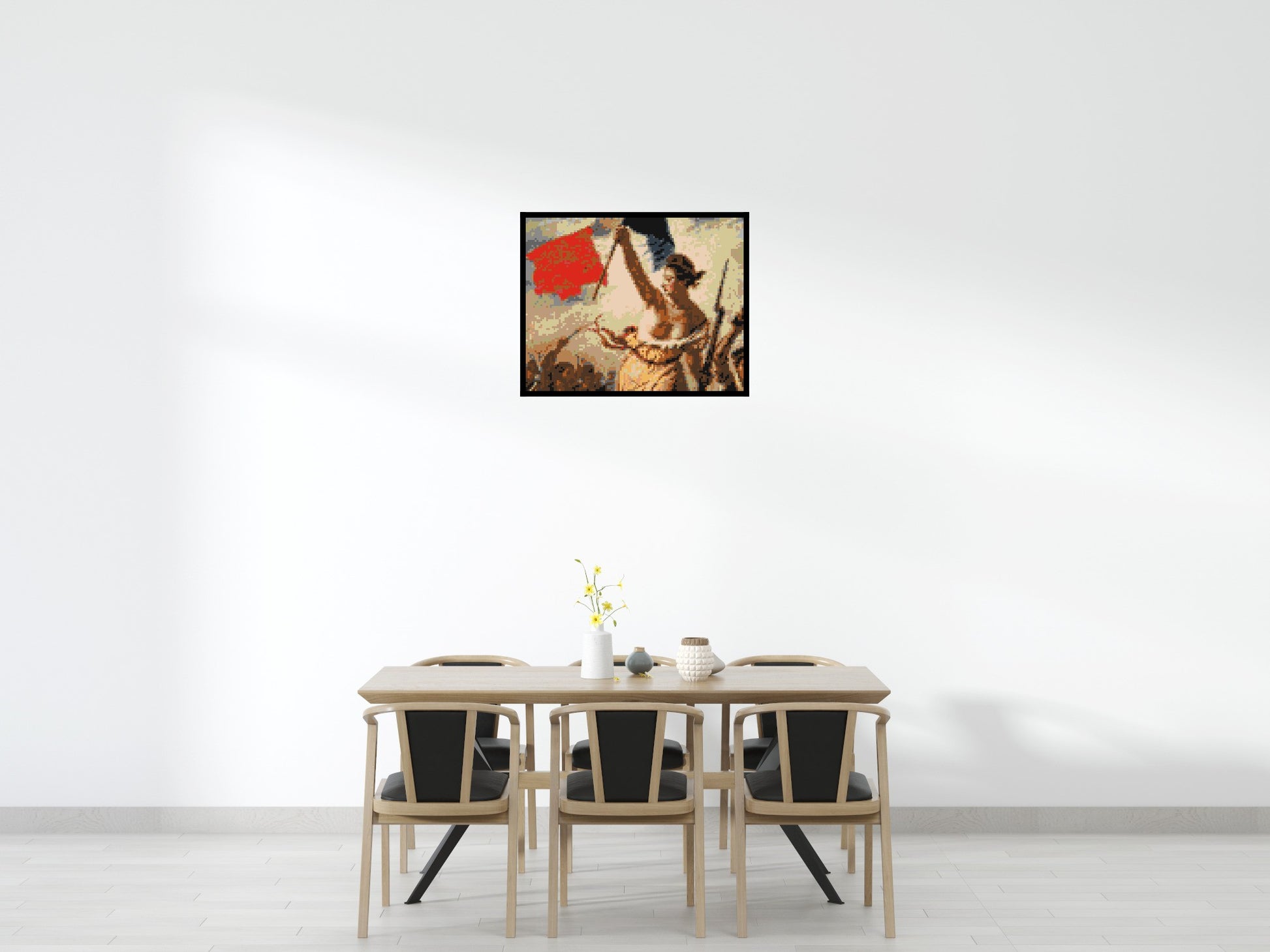 Detail of Liberty Leading The People by Eugène Delacroix  - Brick Art Mosaic Kit 5x4 scene with frame