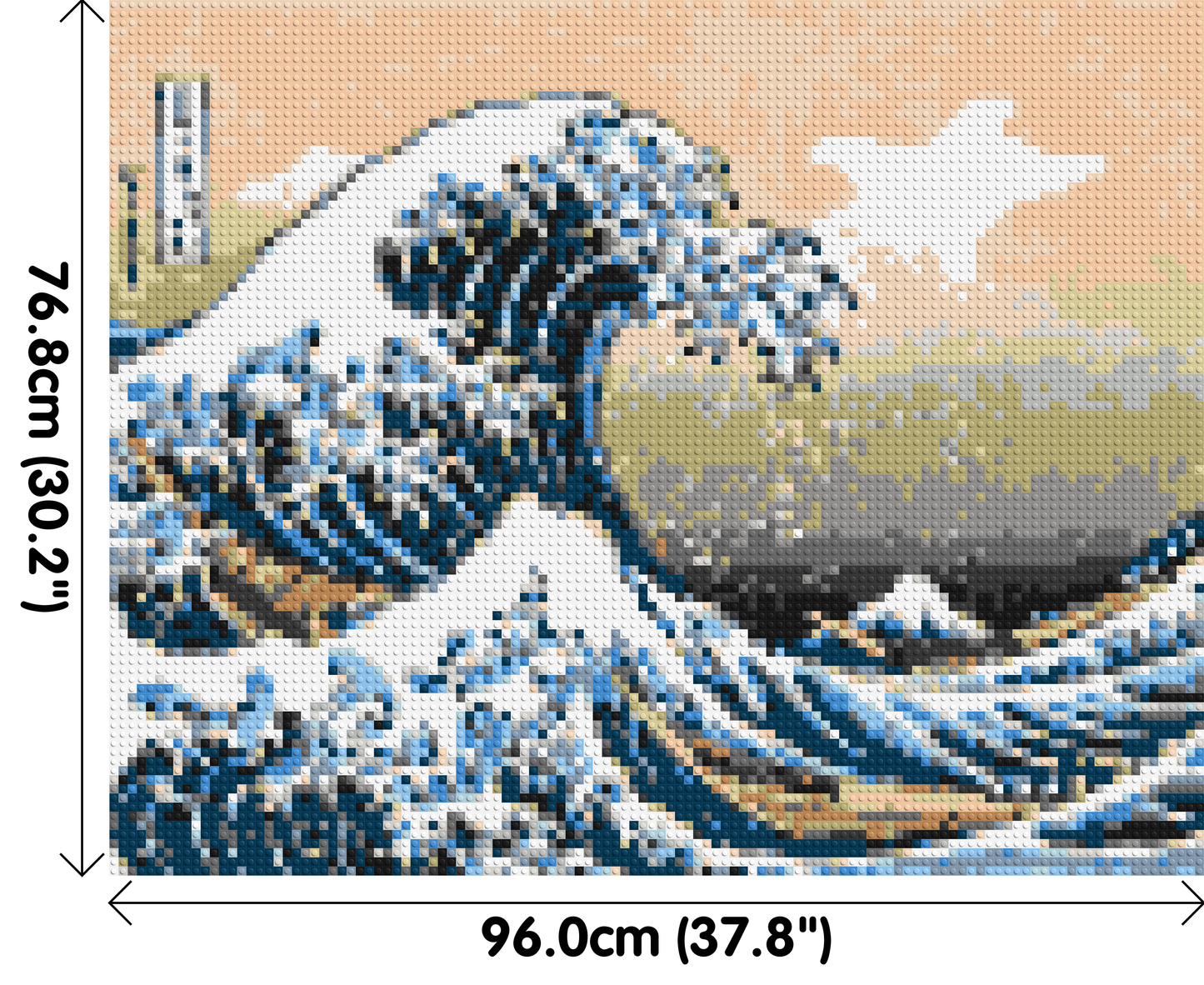 The Great Wave Off Kanagawa by Katsushika Hokusai  - Brick Art Mosaic Kit 5x4 large