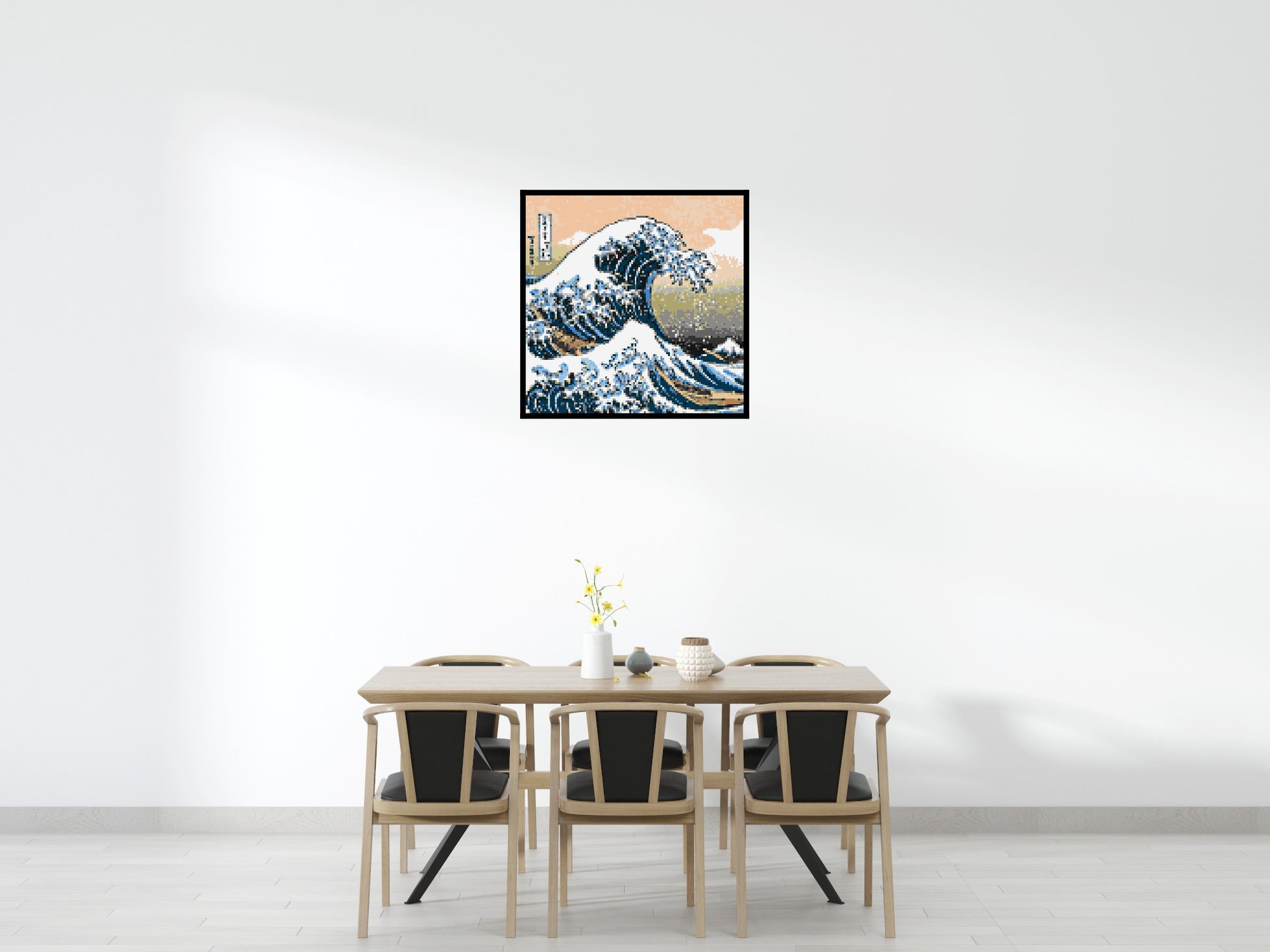 The Great Wave Off Kanagawa by Katsushika Hokusai  - Brick Art Mosaic Kit 5x5 scene with frame