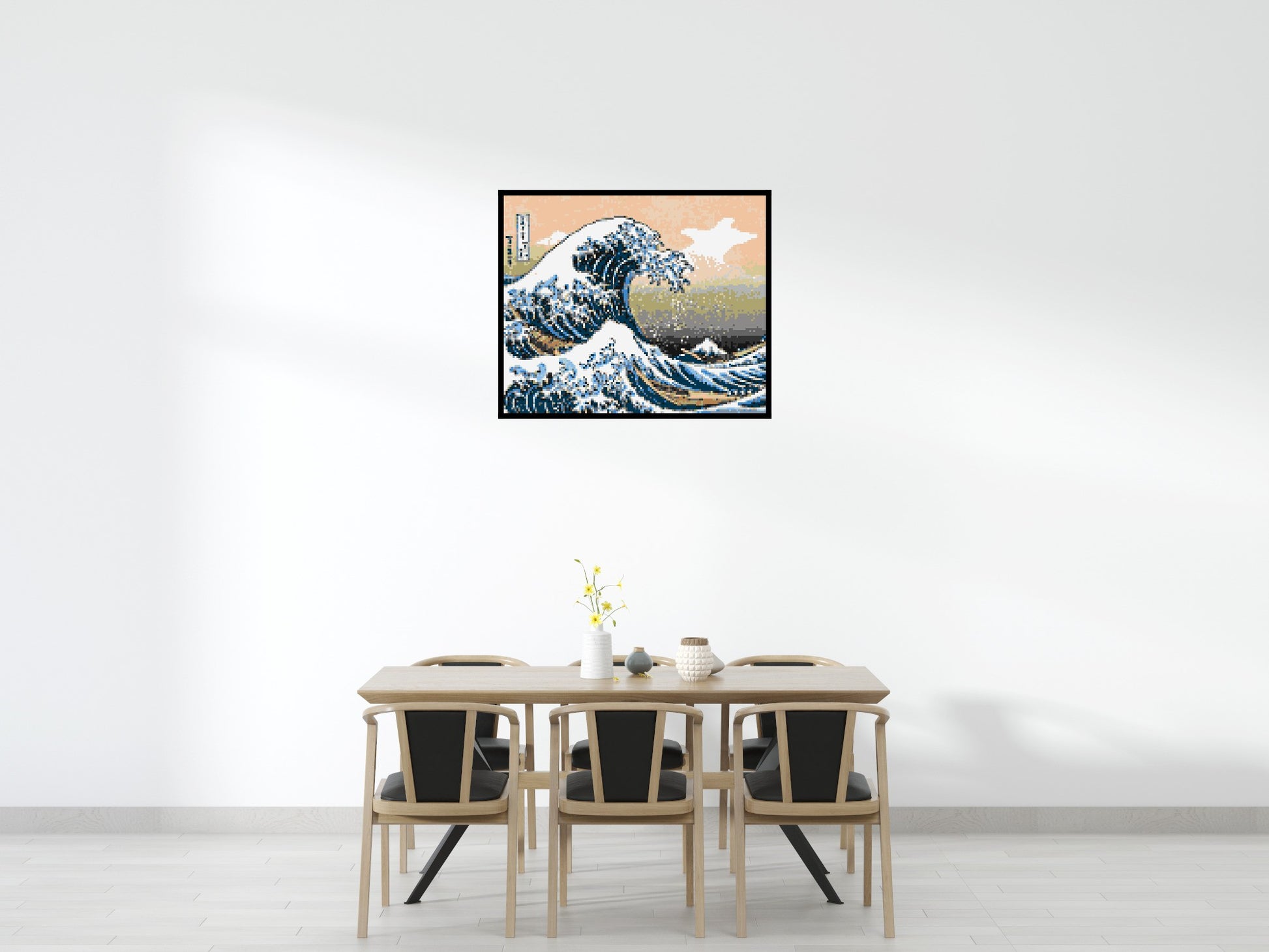 The Great Wave Off Kanagawa by Katsushika Hokusai  - Brick Art Mosaic Kit 6x5 scene with frame