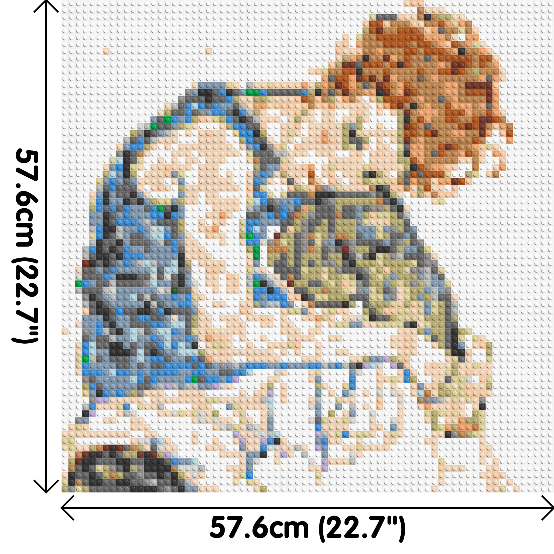 Woman Sitting with Bent Knee by Egon Schiele  - Brick Art Mosaic Kit 3x3 dimensions