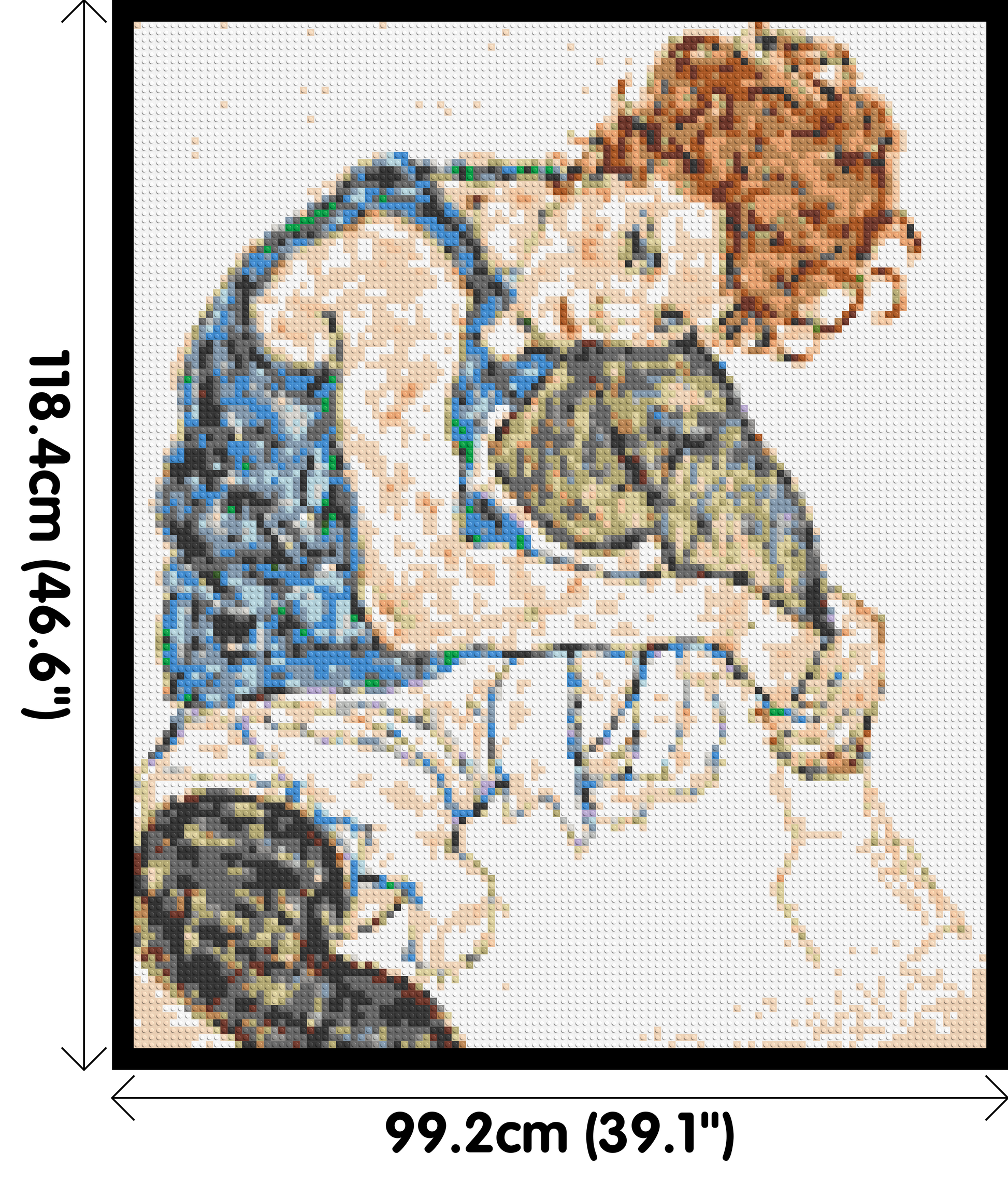 Woman Sitting with Bent Knee by Egon Schiele  - Brick Art Mosaic Kit 5x6 dimensions with frame