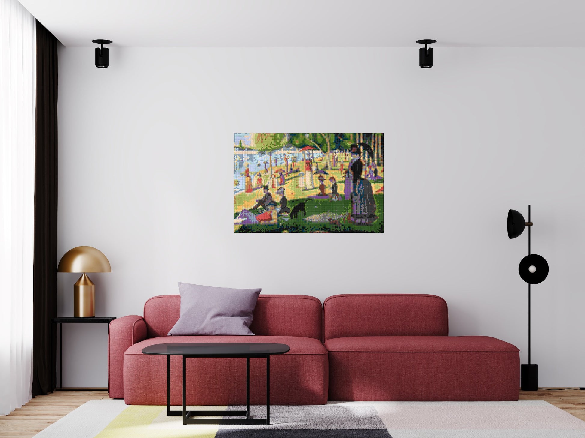 A Sunday Afternoon on the Island of La Grande Jatte By Georges Seurat - Brick Art Mosaic Kit 6x4 scene