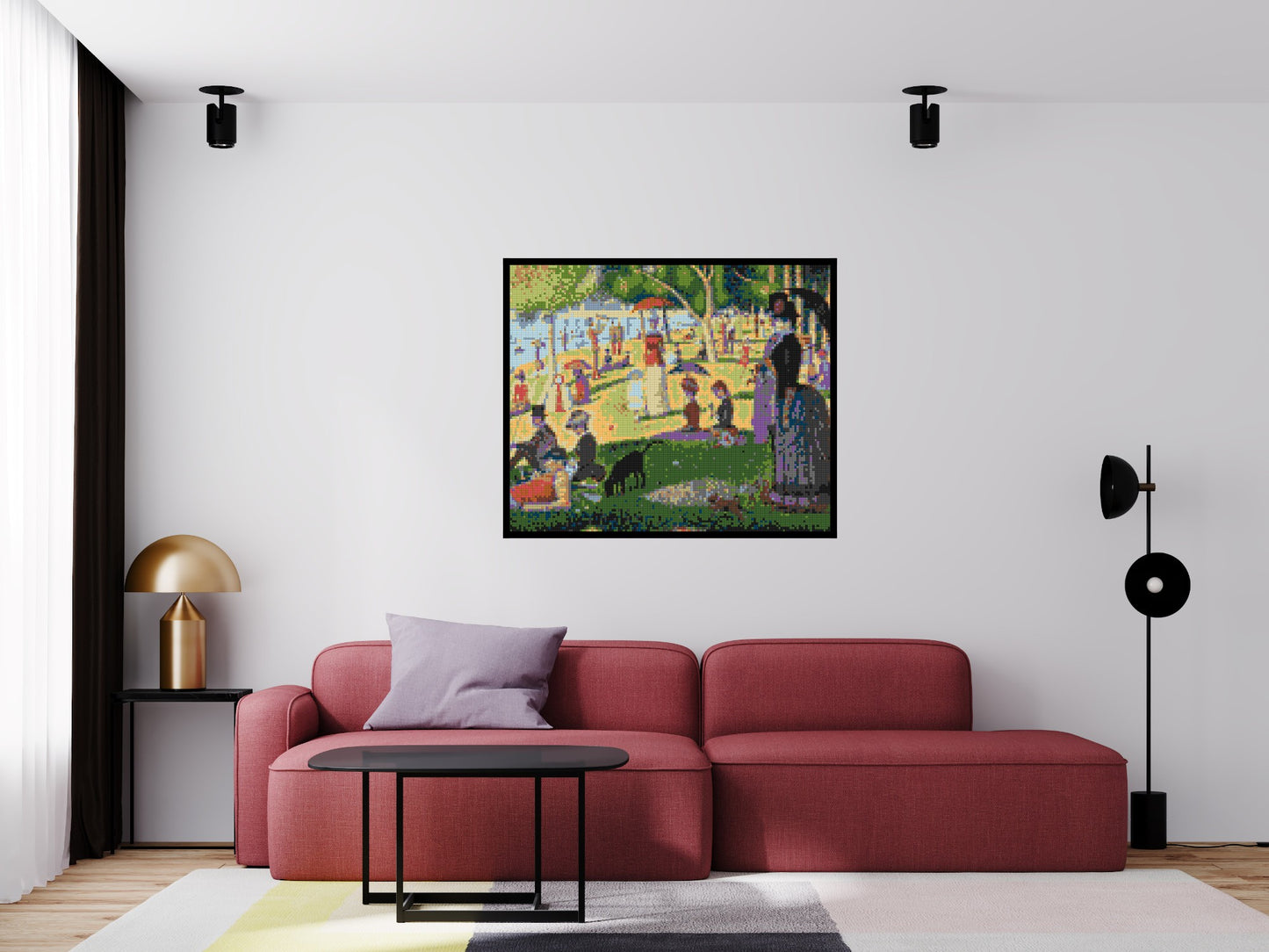 A Sunday Afternoon on the Island of La Grande Jatte By Georges Seurat - Brick Art Mosaic Kit 6x5 large