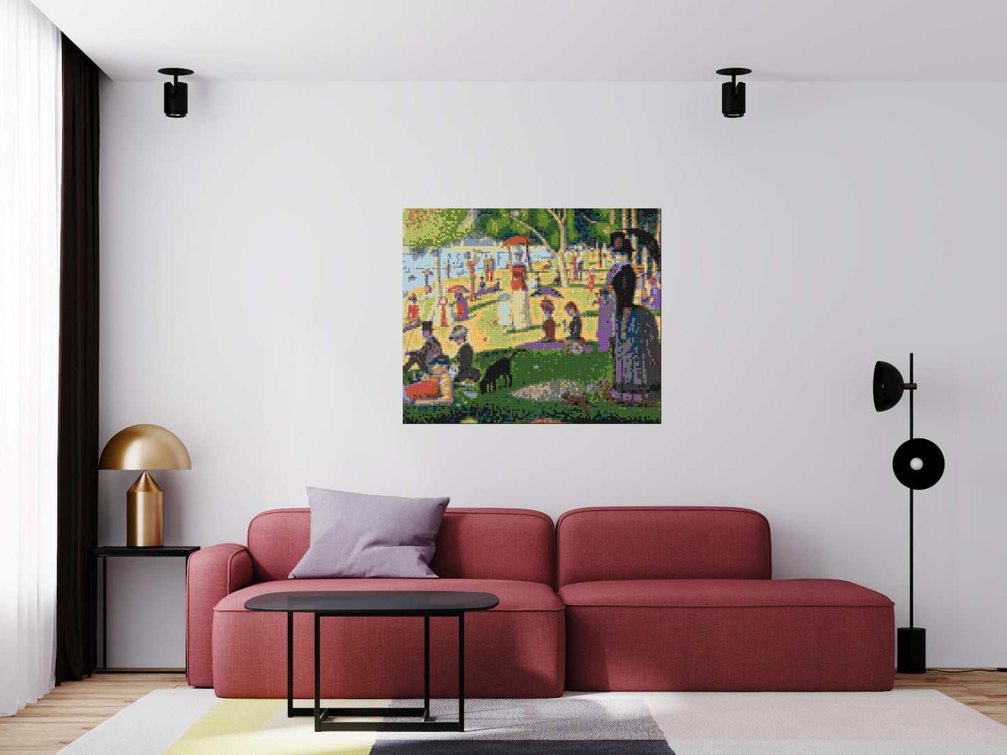 A Sunday Afternoon on the Island of La Grande Jatte By Georges Seurat - Brick Art Mosaic Kit 6x5 large