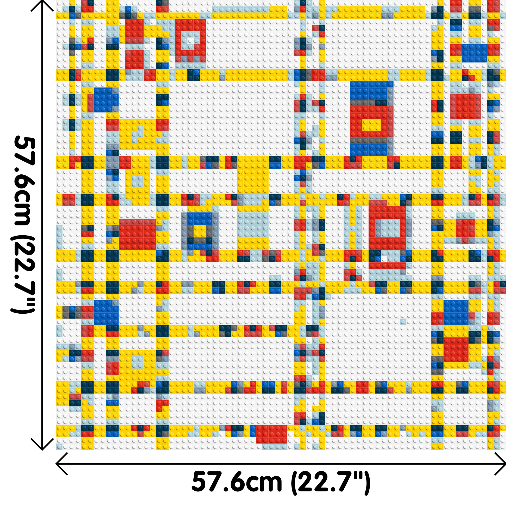 Broadway Boogie Woogie by Piet Mondrian - Brick Art Mosaic Kit 3x3 dimensions