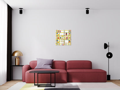 Broadway Boogie Woogie by Piet Mondrian - Brick Art Mosaic Kit 3x3 large