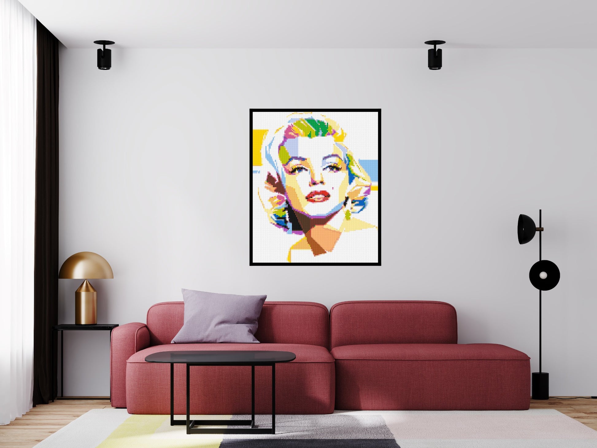 Marilyn Monroe - Brick Art Mosaic Kit 5x6 scene with frame