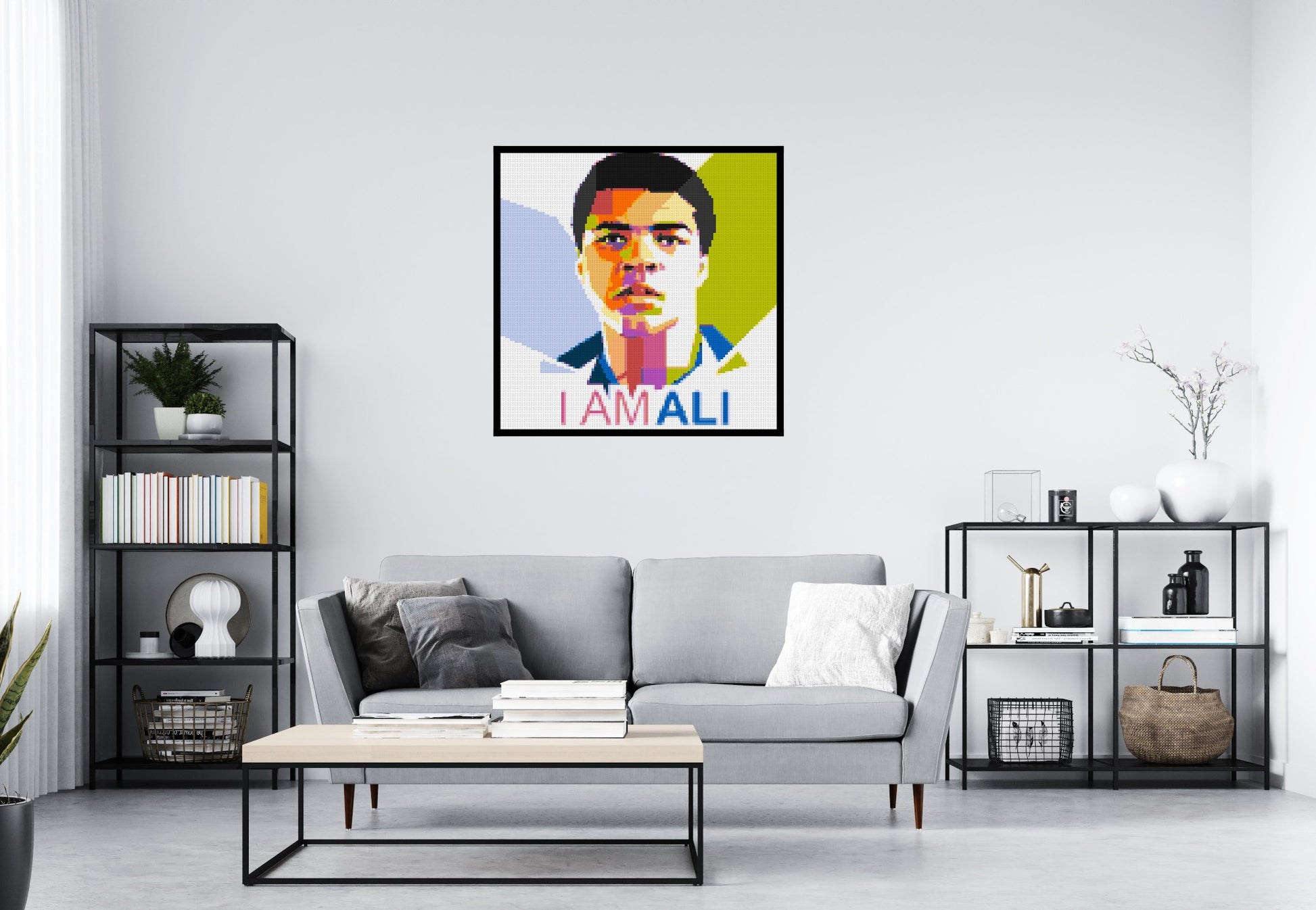 Muhammad Ali - Brick Art Mosaic Kit 5x5 scene with frame