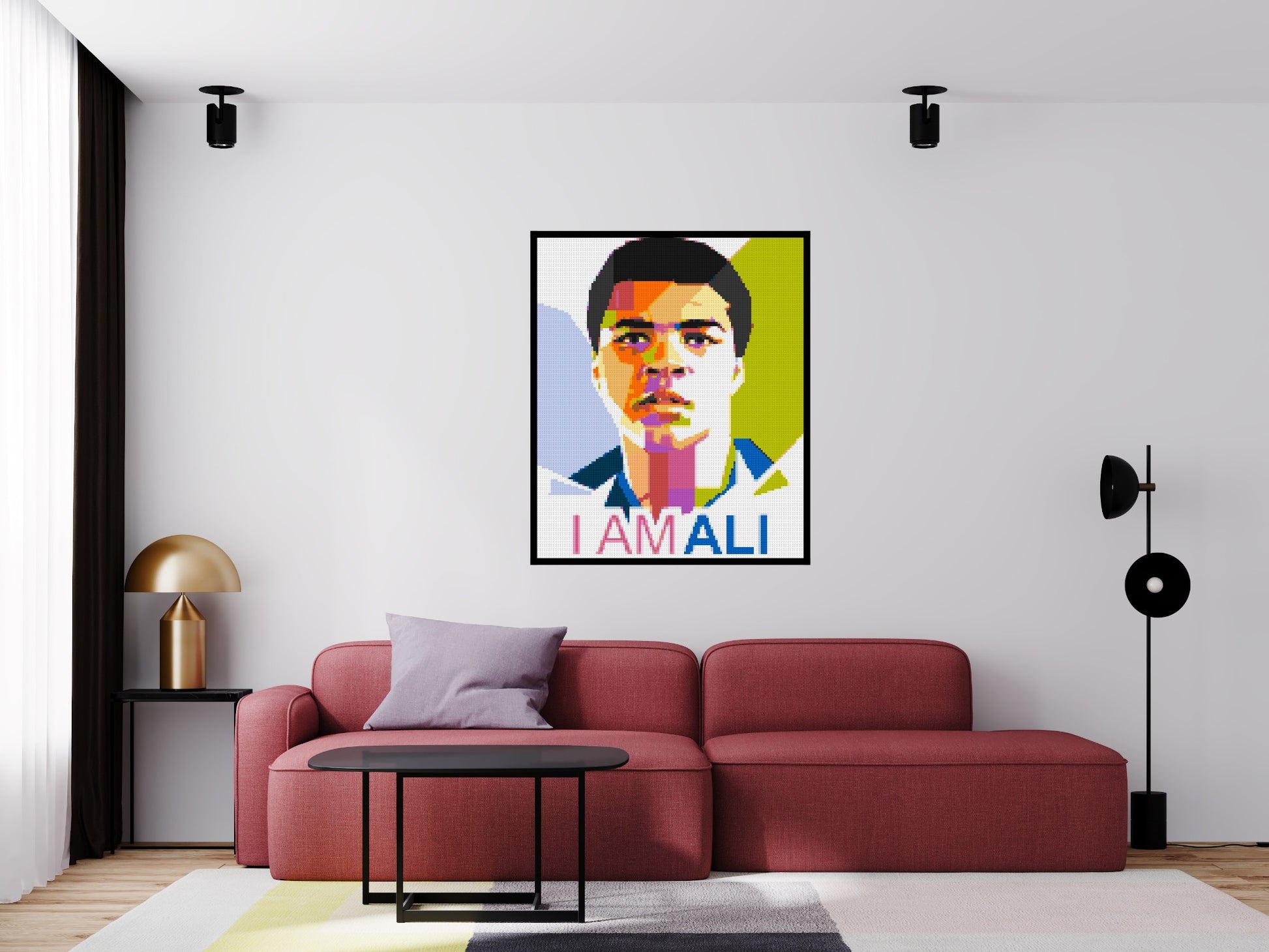 Muhammad Ali - Brick Art Mosaic Kit 5x6 scene with frame