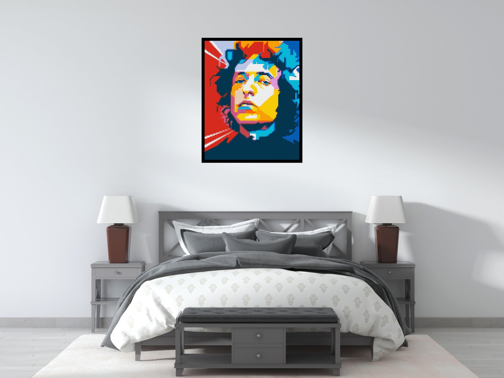 Bob Dylan - Brick Art Mosaic Kit 4x5 scene with frame