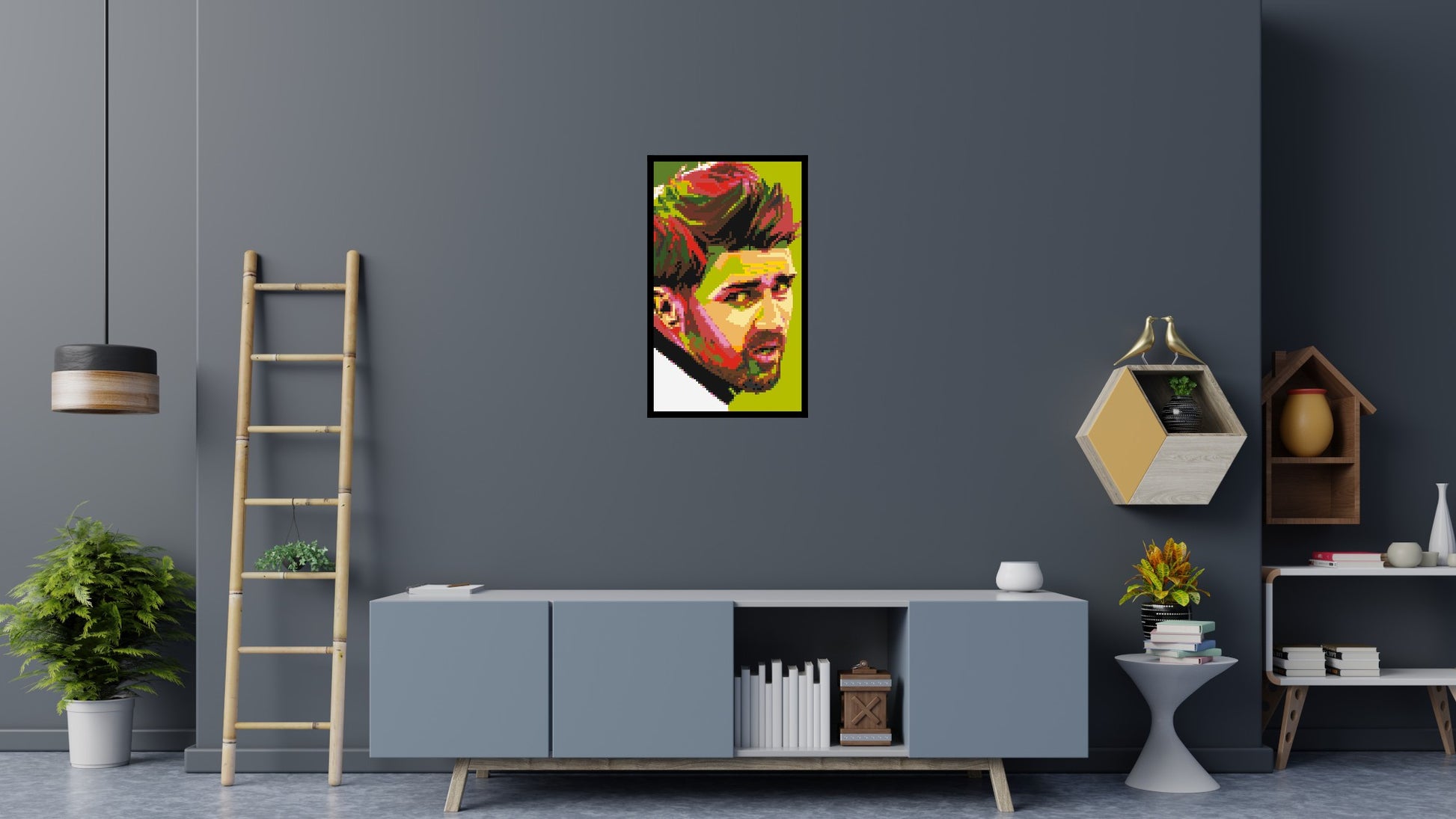 David Villa - Brick Art Mosaic Kit 3x5 scene with frame