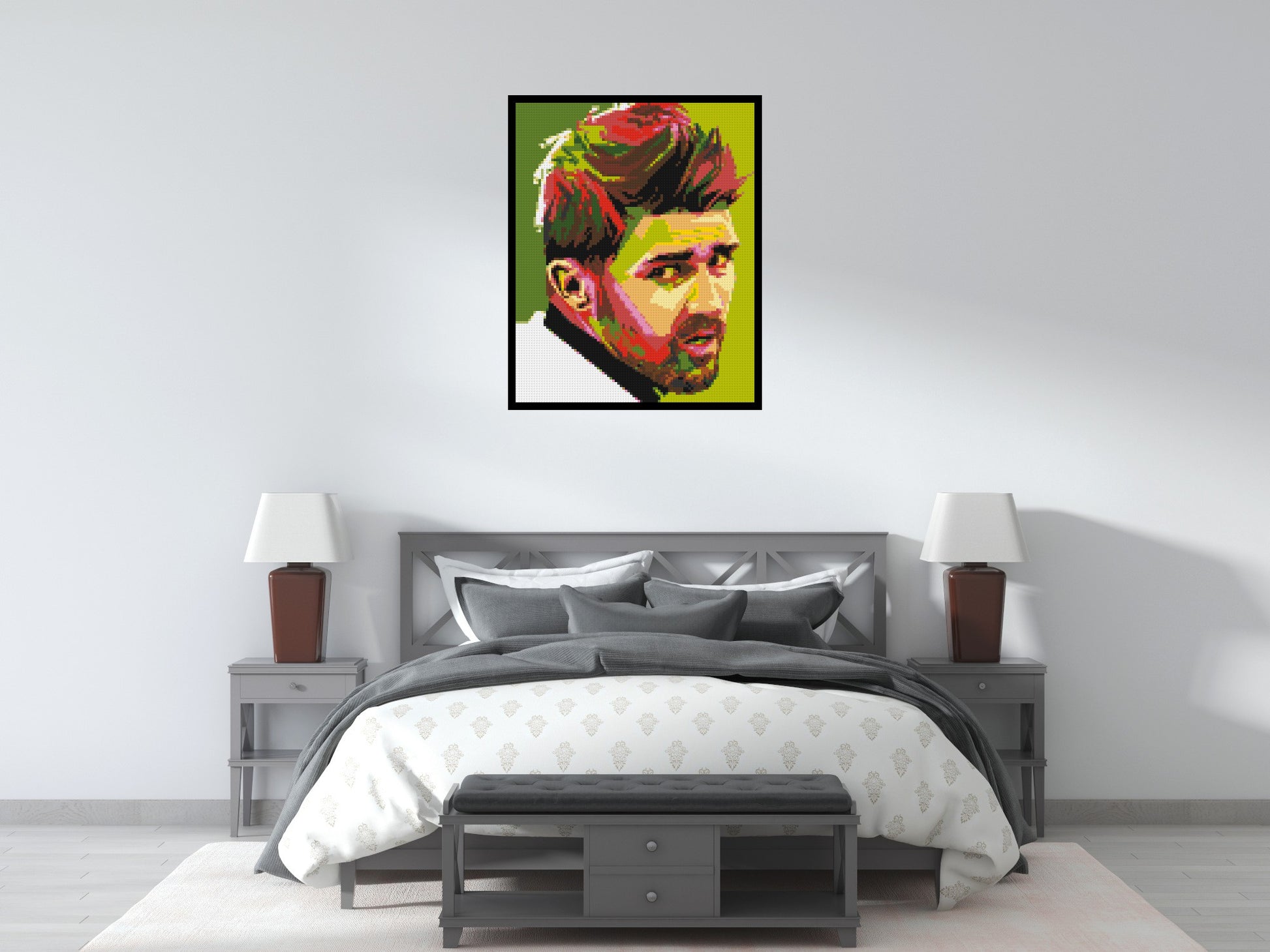 David Villa - Brick Art Mosaic Kit 4x5 scene with frame
